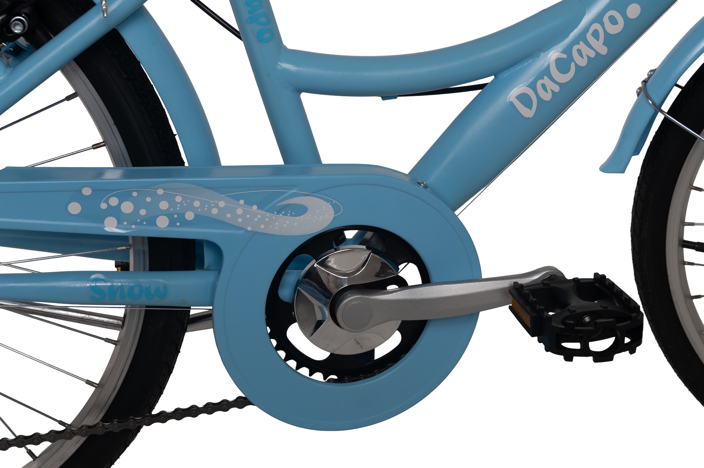 Dacapo Jugendfahrrad »DaCapo Kinderfahrrad 24'' Snow blau 6 Gänge RH 36 cm« 6 Gang Shimano Tourney Schaltwerk Kettenschaltung
