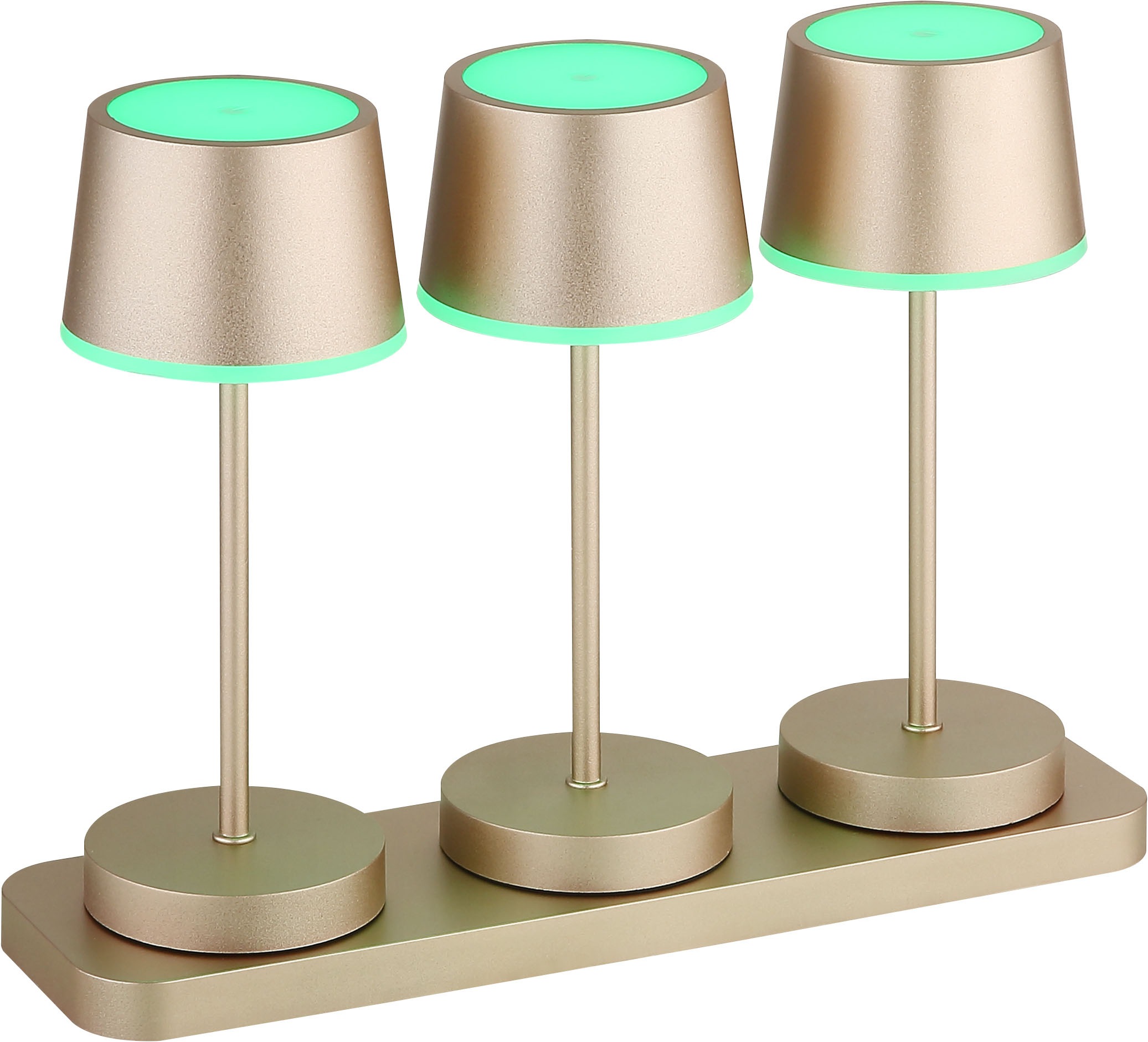 GLOBO LIGHTING Tischleuchte »DAWSON« LED-Modul 1 Stk. Outdoor RGBW Tischleuchte IP54, Touchdimmer, Akku & Dockingstation