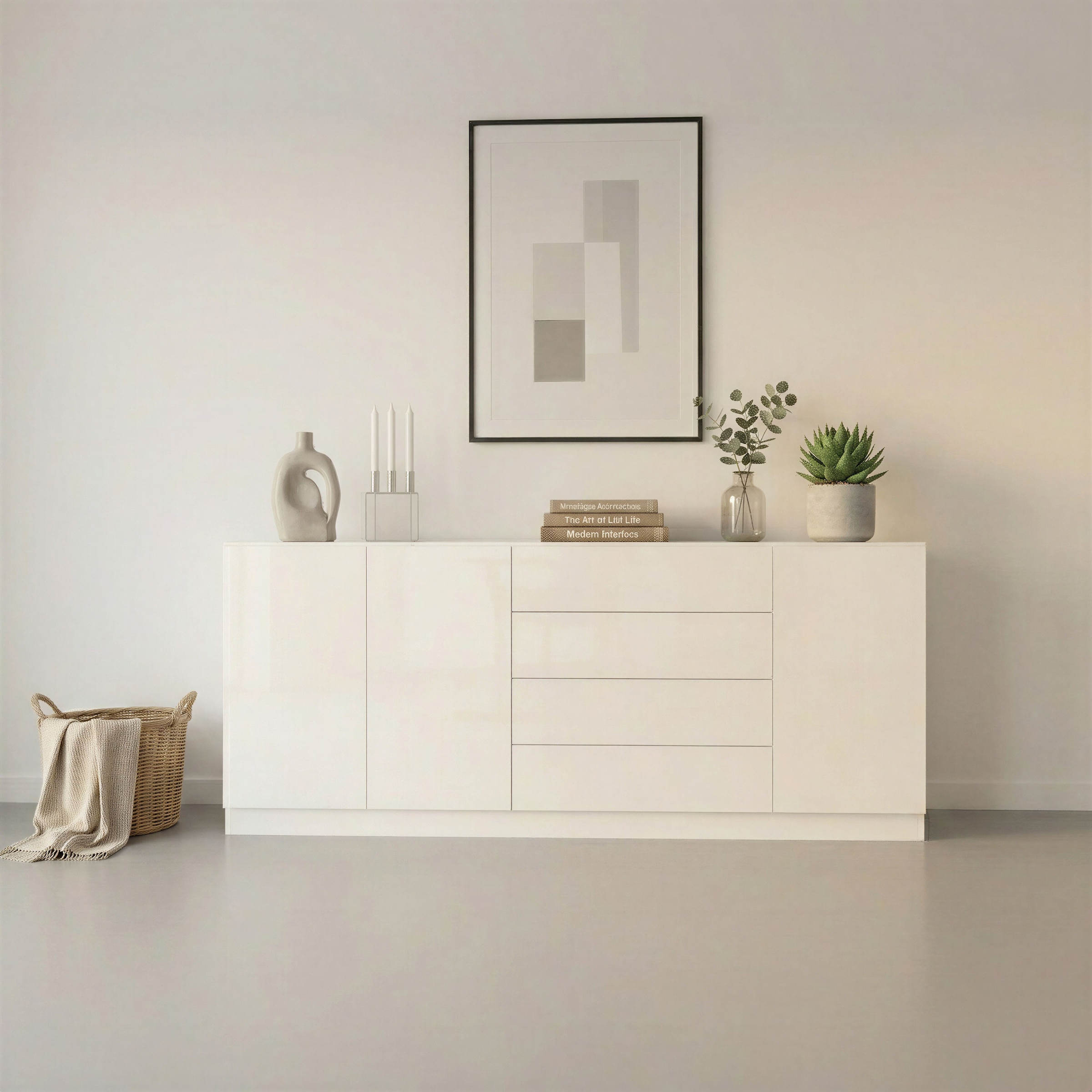 borchardt Möbel Sideboard "Vaasa, Kommode mit 3 Türen und 4 Schubkästen auf Kugelführungen" Breite 190 cm
