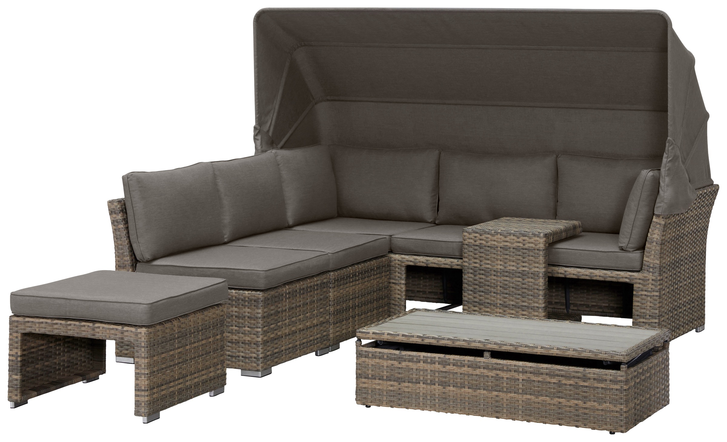 KONIFERA Gartenlounge-Set "Hawaii Premium" Set, 1x3erSofa, 2xSessel, 1xHock günstig online kaufen
