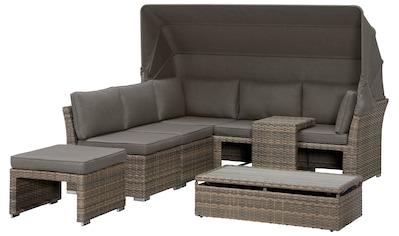 Gartenlounge-Set »Hawaii Premium«, (Set, 19 tlg., 1x3erSofa, 2xSessel, 1xHocker,...