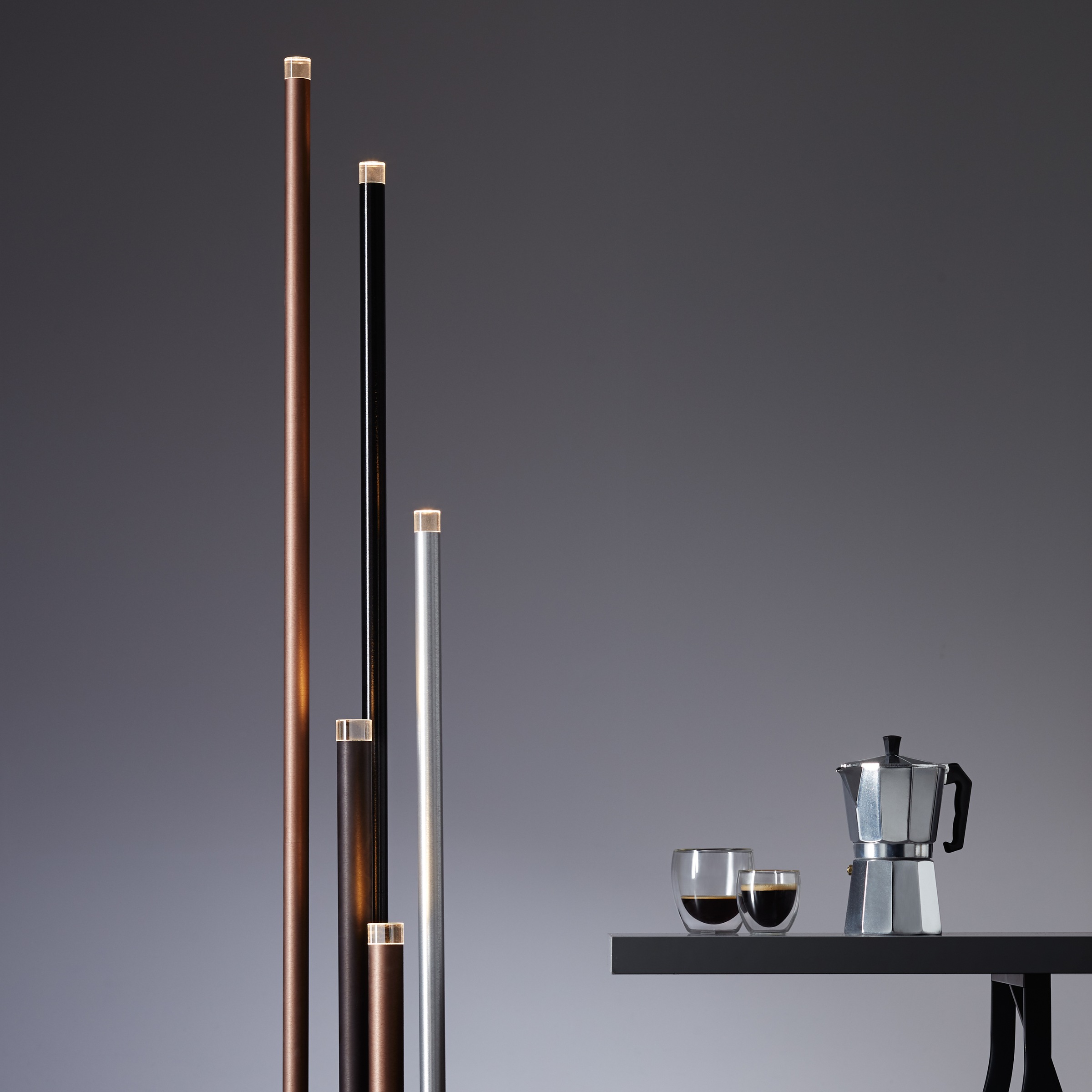 Brilliant Stehlampe »Cembalo«, 5 flammig, Leuchtmittel LED-Modul | LED fest integriert, 5flg mit Fußdimmer, 155 cm Höhe, Ø 28 cm, 2200 lm, 3000 K