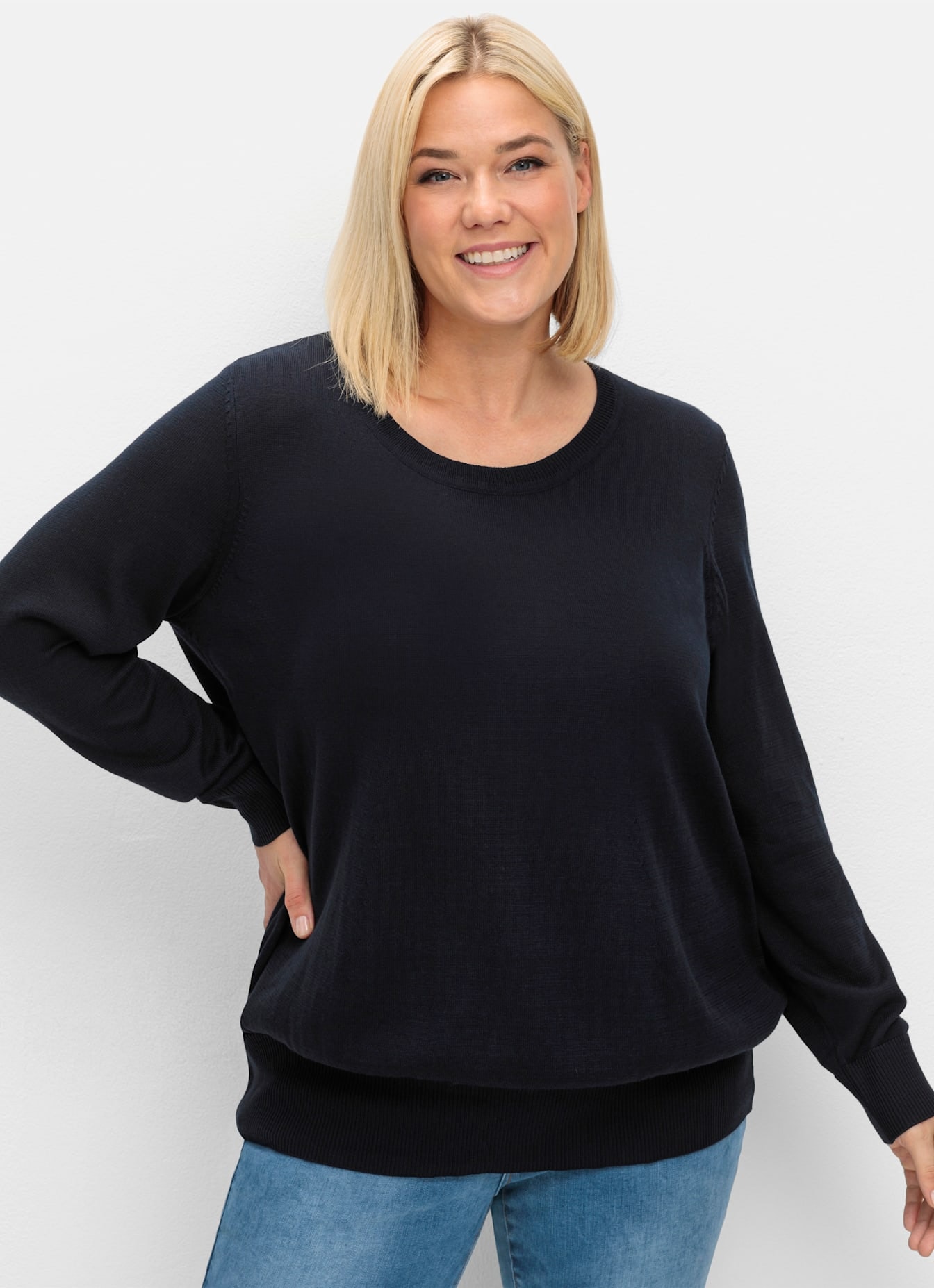 Sheego Rundhalspullover "Rundhalspullover" günstig online kaufen