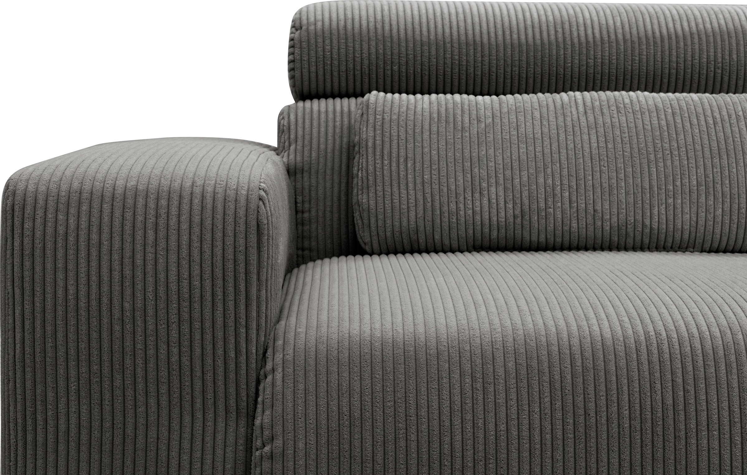 DOMO collection Ecksofa »Brandon Sitzbelastung 140 kg, kleine Ausführung B/T/H: 214/100/80 cm«, Mit Kopfteilverstellung, auch in Leder und Cord, L-Form