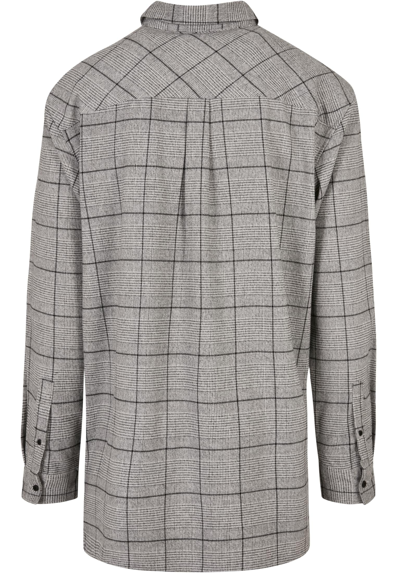 URBAN CLASSICS Langarmhemd »Urban Classics Herren Long Oversized Checked Greyish Shirt«, (1 tlg.)