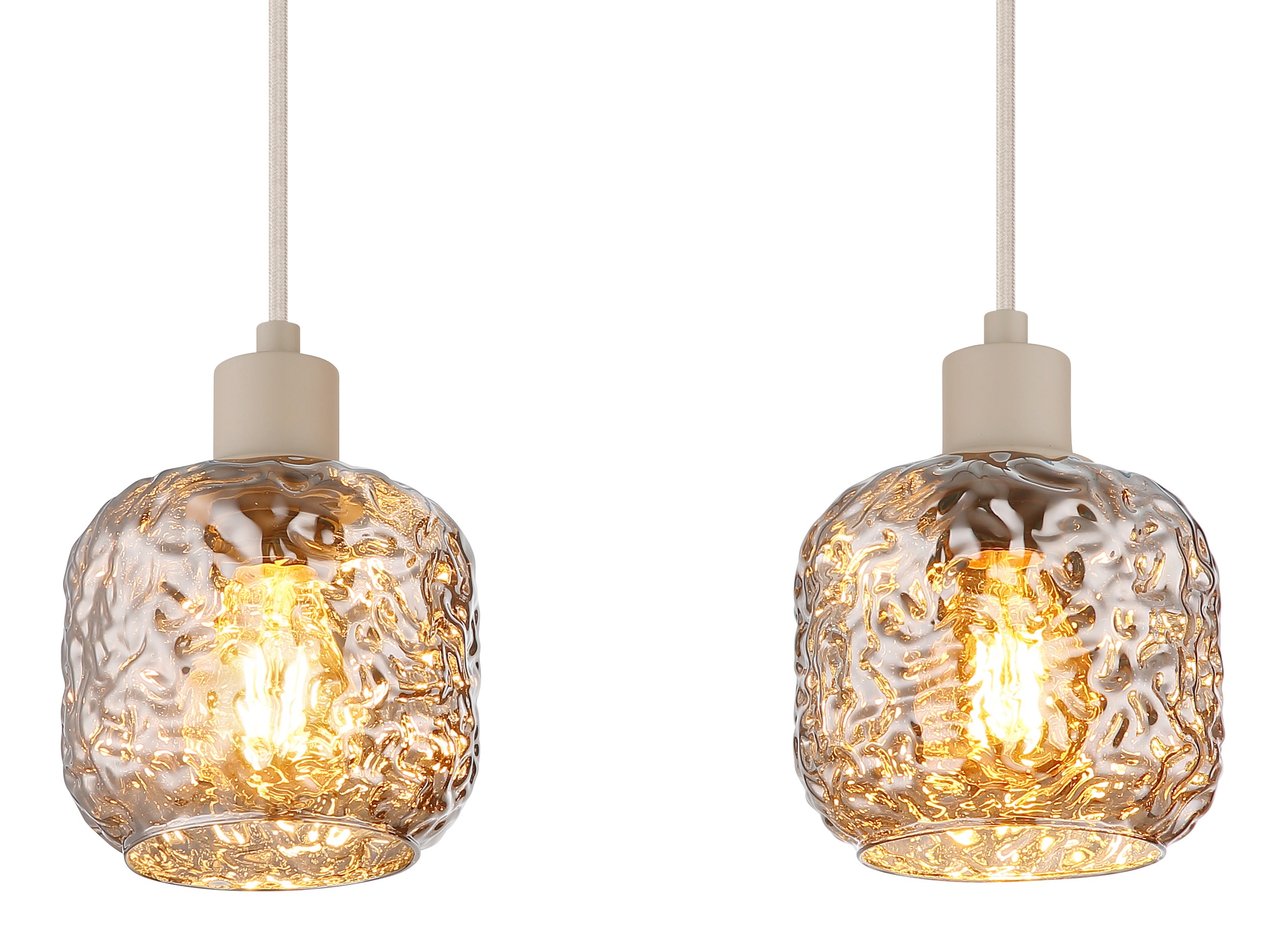 GLOBO LIGHTING Hängeleuchte »ANTONIO« E27 1 Stk. Hängeleuchte für Esszimmer beige Rauchglas