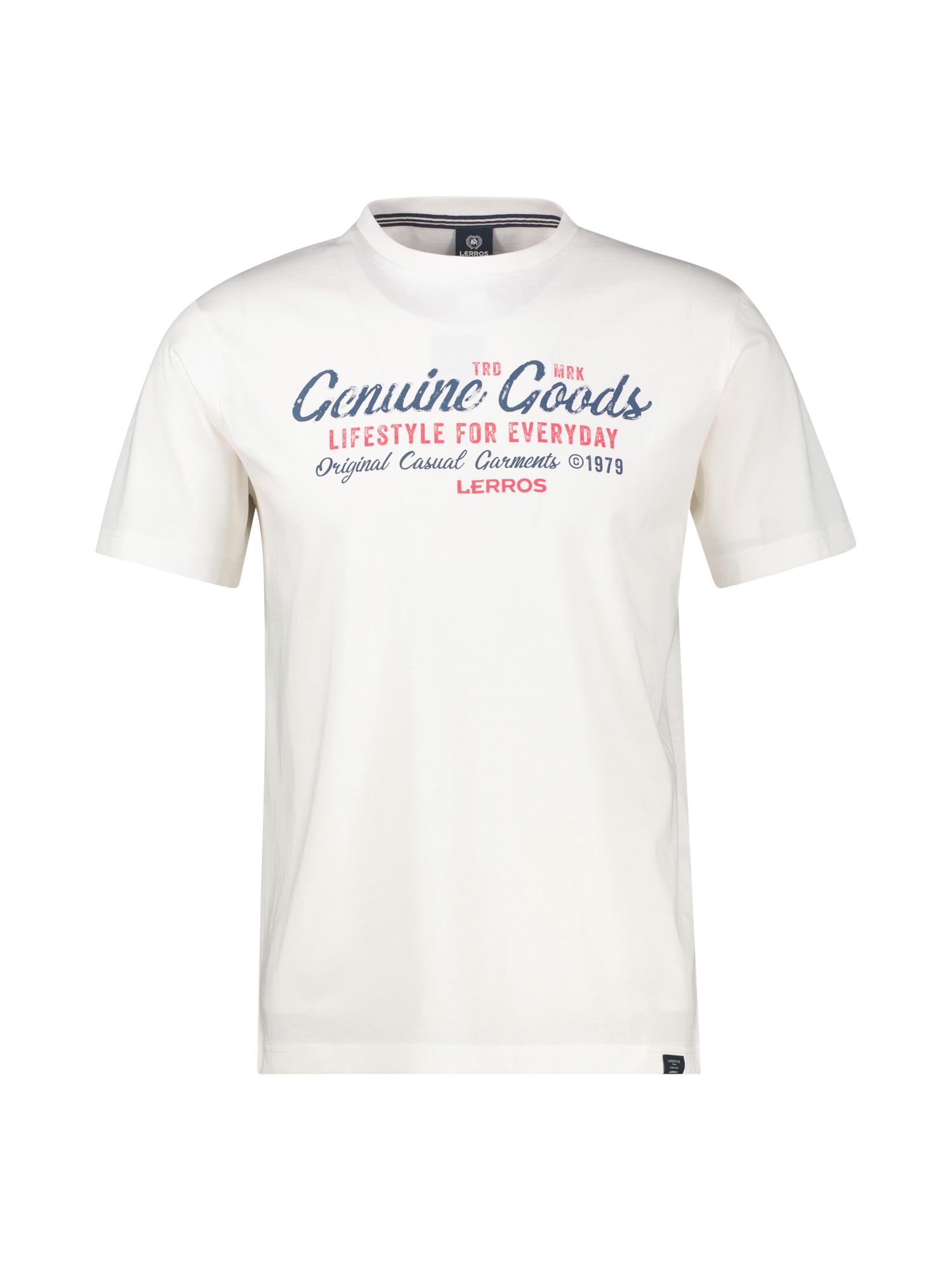 LERROS T-Shirt "T-Shirt unifarben mit Print und 1/2-Ärmeln"