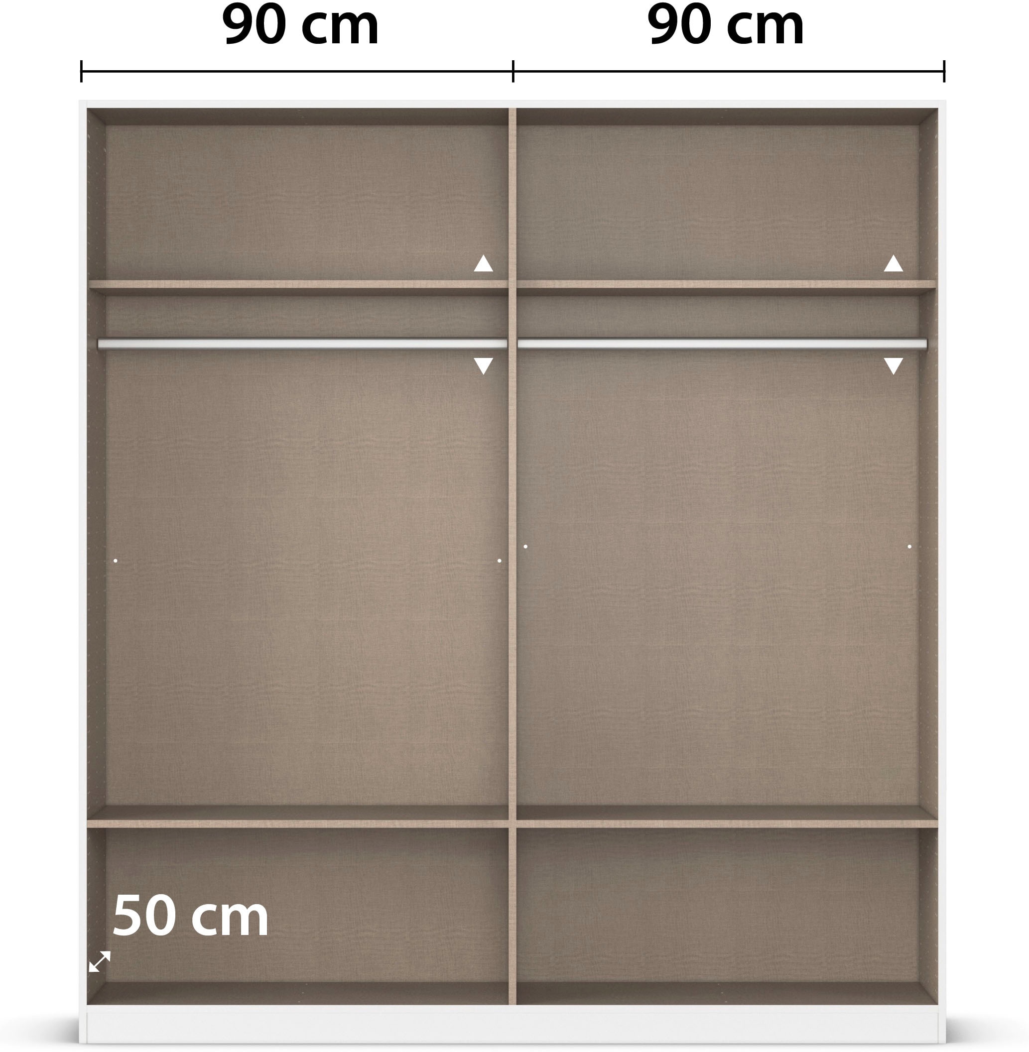 rauch Kleiderschrank »Schrank Garderobenschrank Mehrzweckschrank Schlafzimmer HERSBRUCK« 3 verschiedene Ausstattungen BASIC/CLASSIC/PREMIUM (inkl. SOFT-CLOSE),  mit großzügigen Schubladen sowie Spiegeltüren MADE IN GERMANY