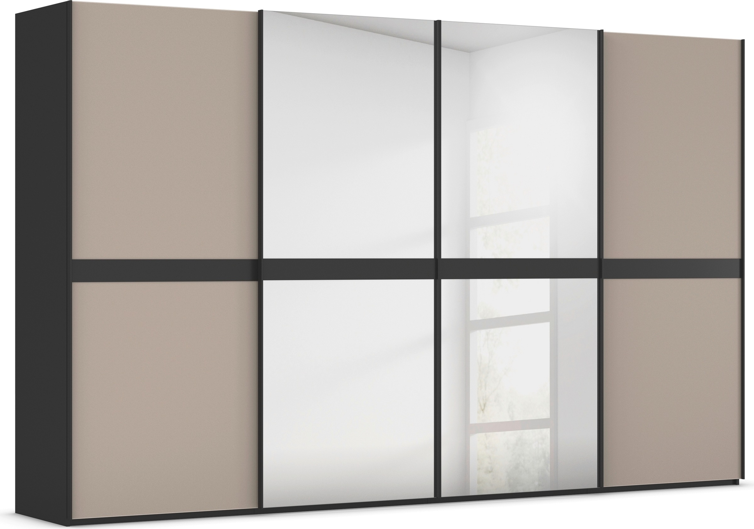 rauch "Kleiderschrank Schrank Garderobe Schlafzimmerschrank SCALE-LINE" edle Optik mit Bauchbinde mit Glas/Spiegel-Front MADE IN GERMANY