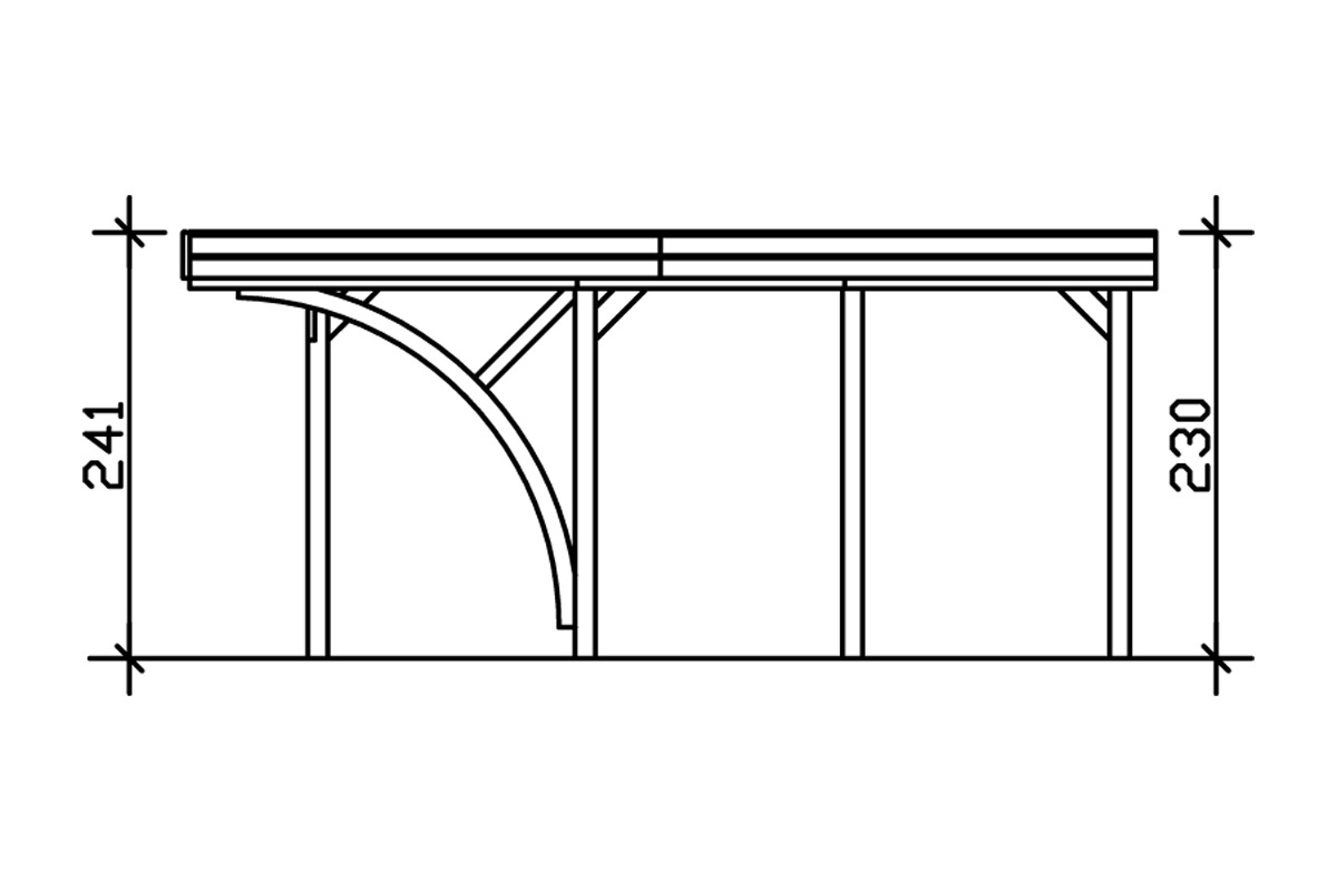 Skanholz Einzelcarport »Friesland Set 5«, Fichtenholz, 270 cm, dunkelgrau