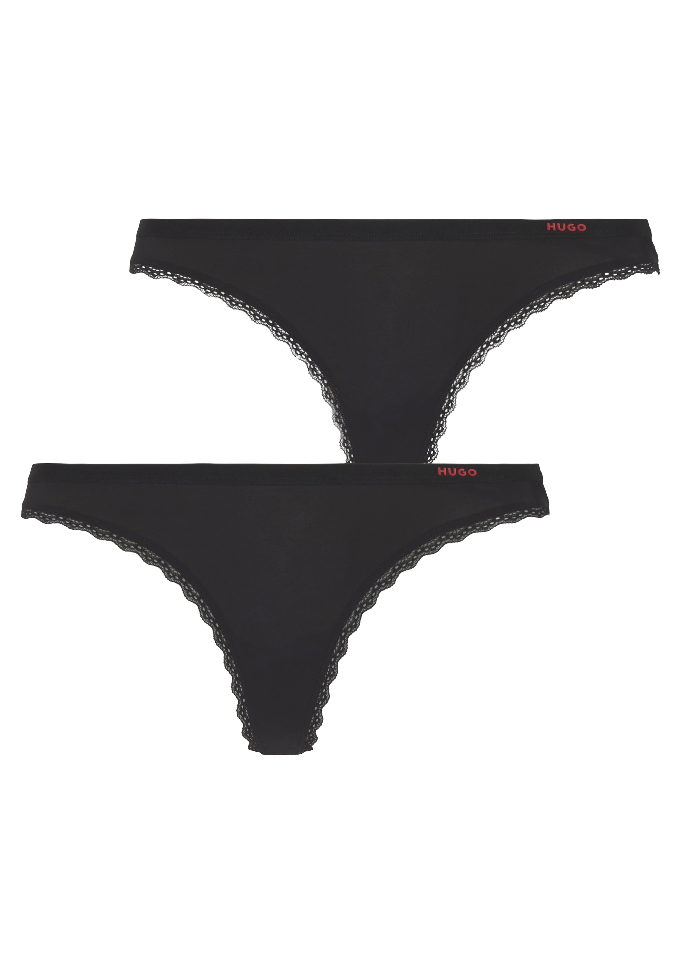 HUGO Underwear String "TRIPLET THONG MICRO", (Packung), mit Markenlogo