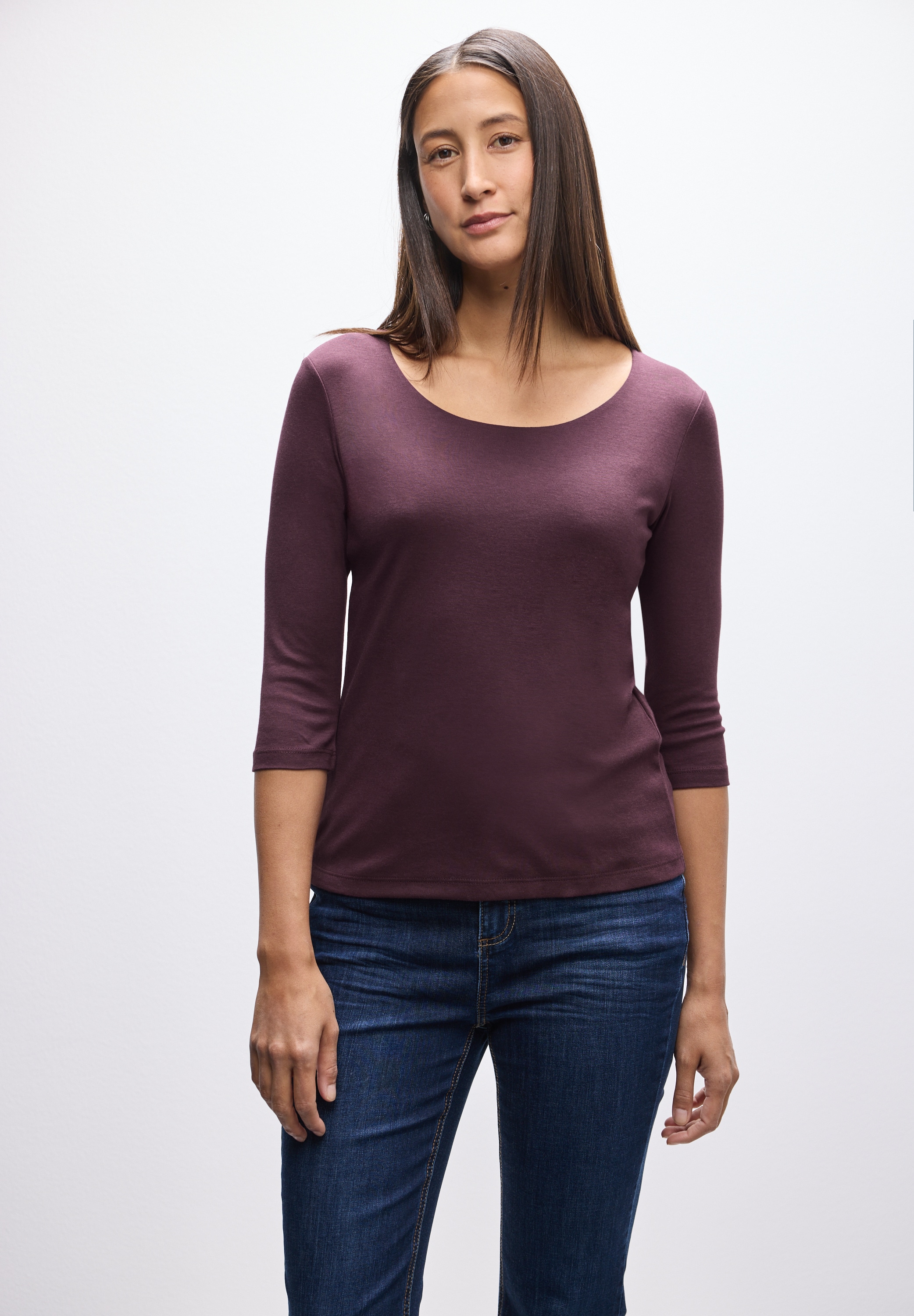 STREET ONE 3/4-Arm-Shirt "Style Pania" im Basic-Style, mit Rundhals günstig online kaufen