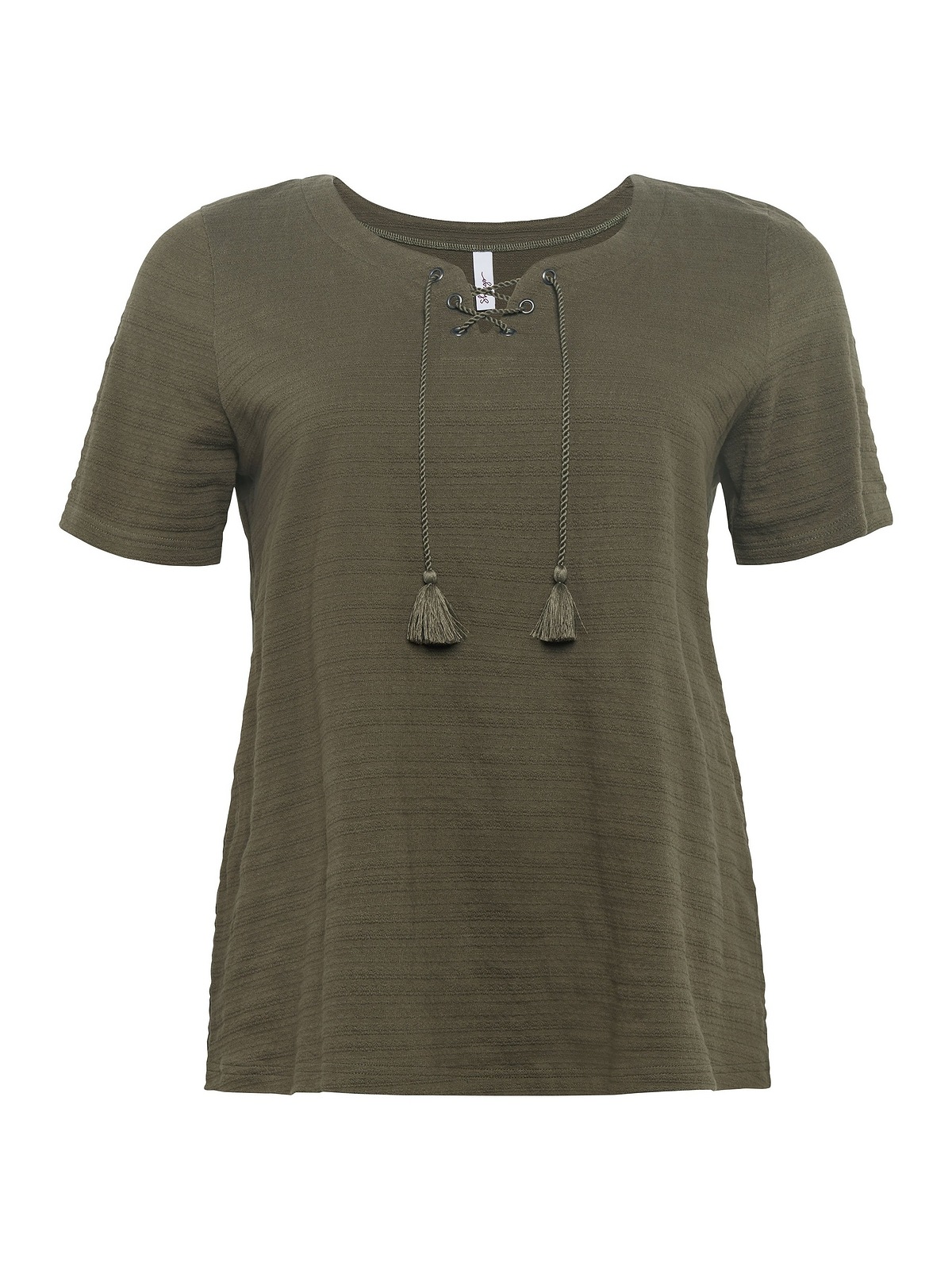 Sheego T-Shirt »Große Größen«, in Jacquard-Optik, mit Bindeband für  bestellen | BAUR