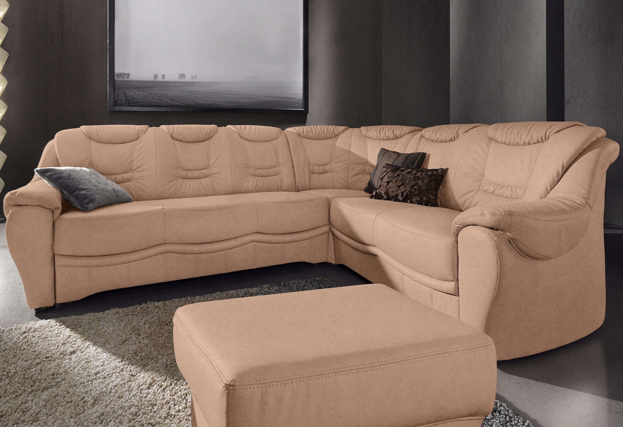 sit&more Ecksofa "Benson L-Form", wahlweise mit Bettfunktion