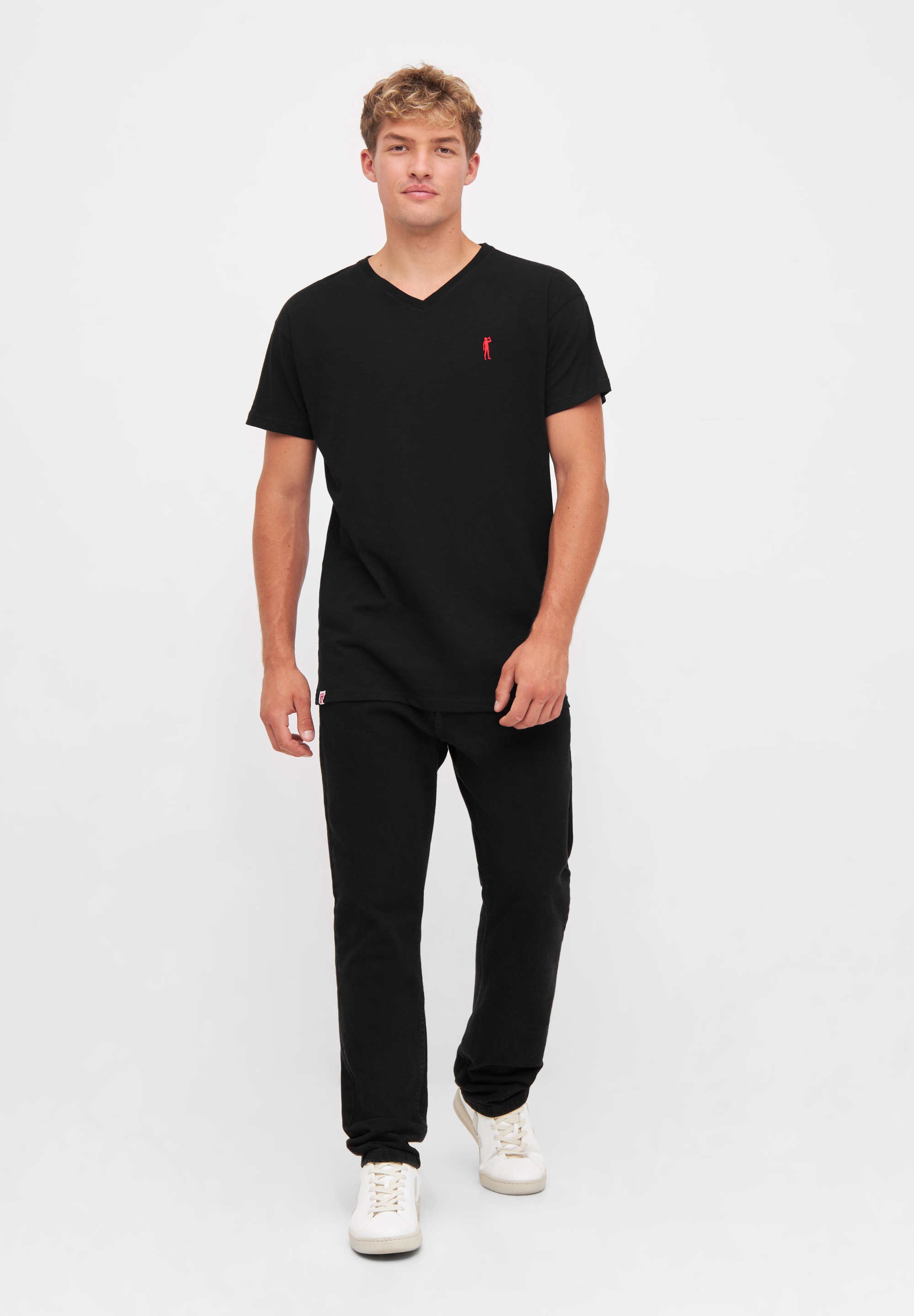 Derbe Print-Shirt »Basic Kippes«, Made in Portugal, Flamé Qualität