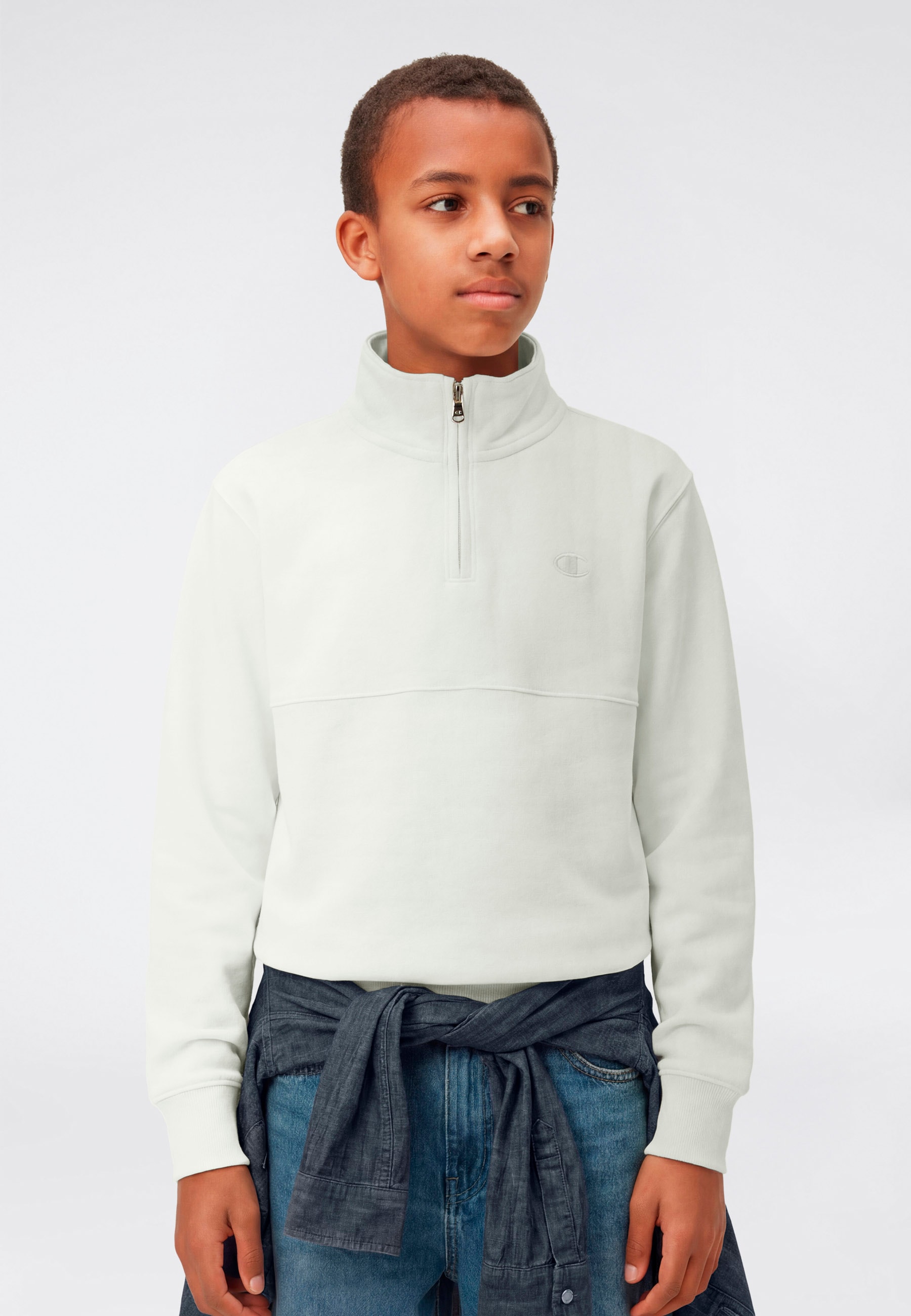 Champion Sweatshirt "ICONS Terry Half zip sweatshirt with small C logo", mit halbem Reißverschluss, hoch geschlossener Ausschnitt