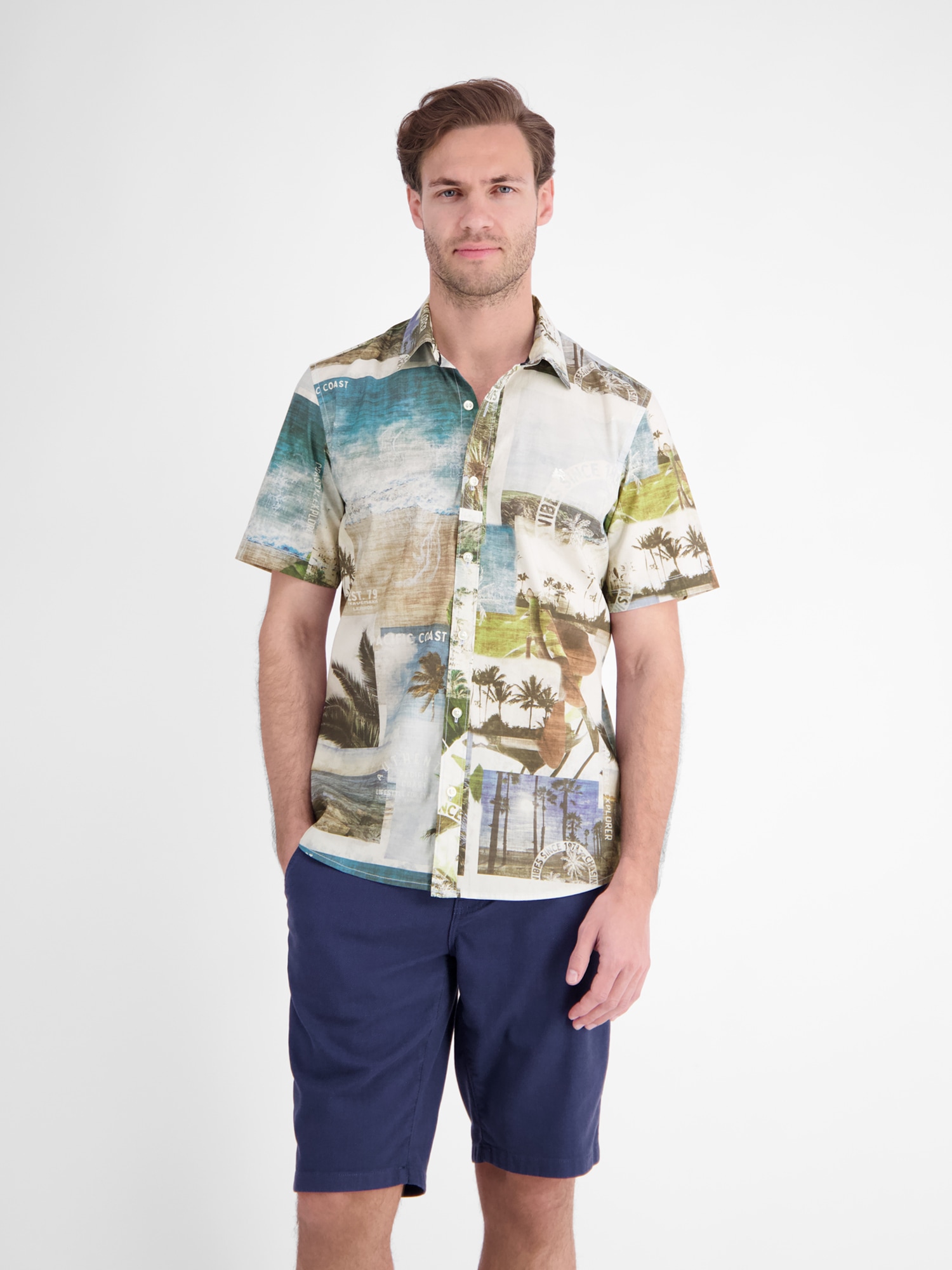 LERROS 1100000002199 "Bequemes und leichtes Stretch Kurzarmhemd im Hawaii-Look"