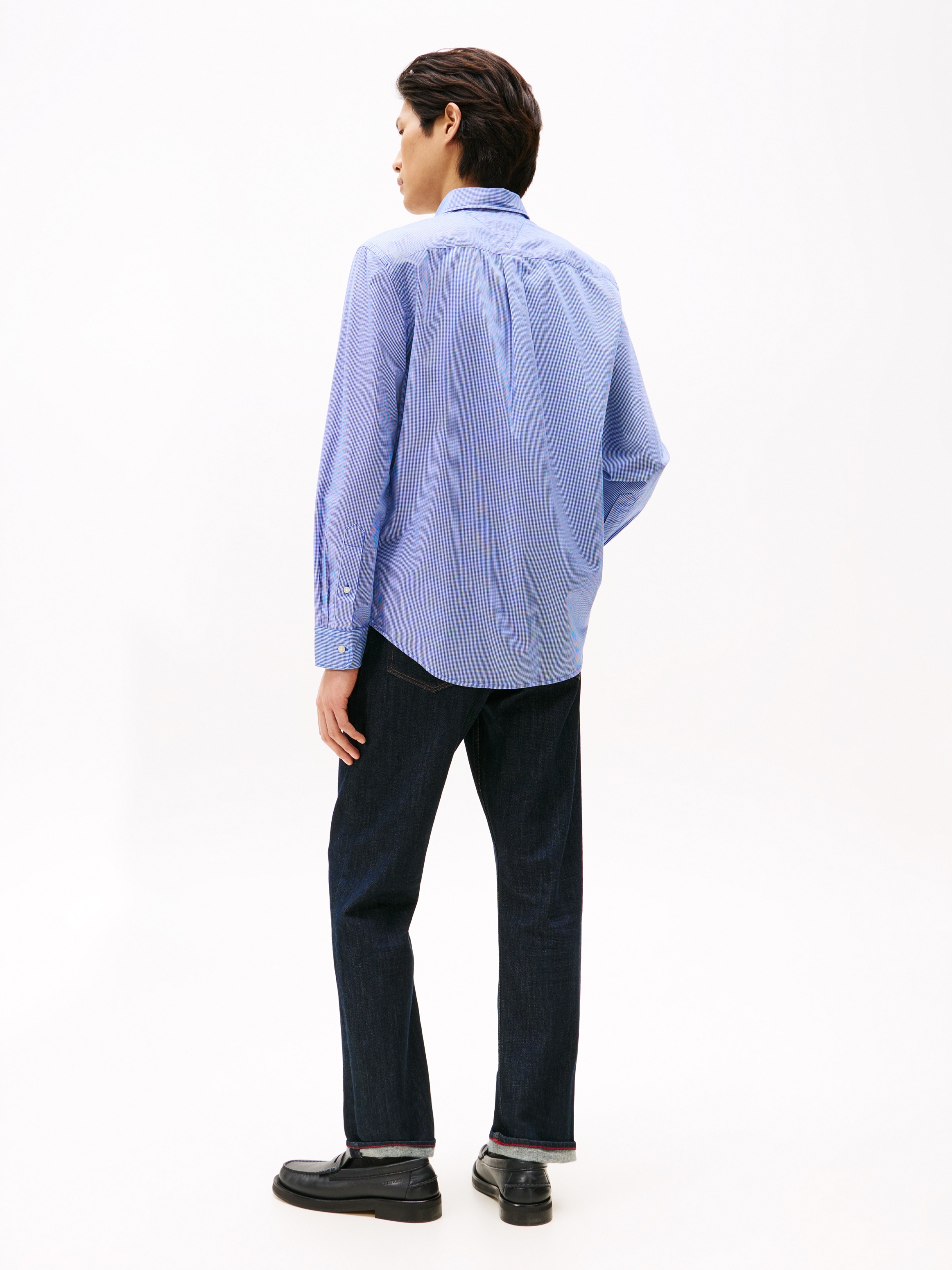 Tommy Hilfiger Langarmhemd »FLEX POPLIN MICRO GINGHAM«, mit Vichy Karo, Button-down-Kragen, Regular Fit