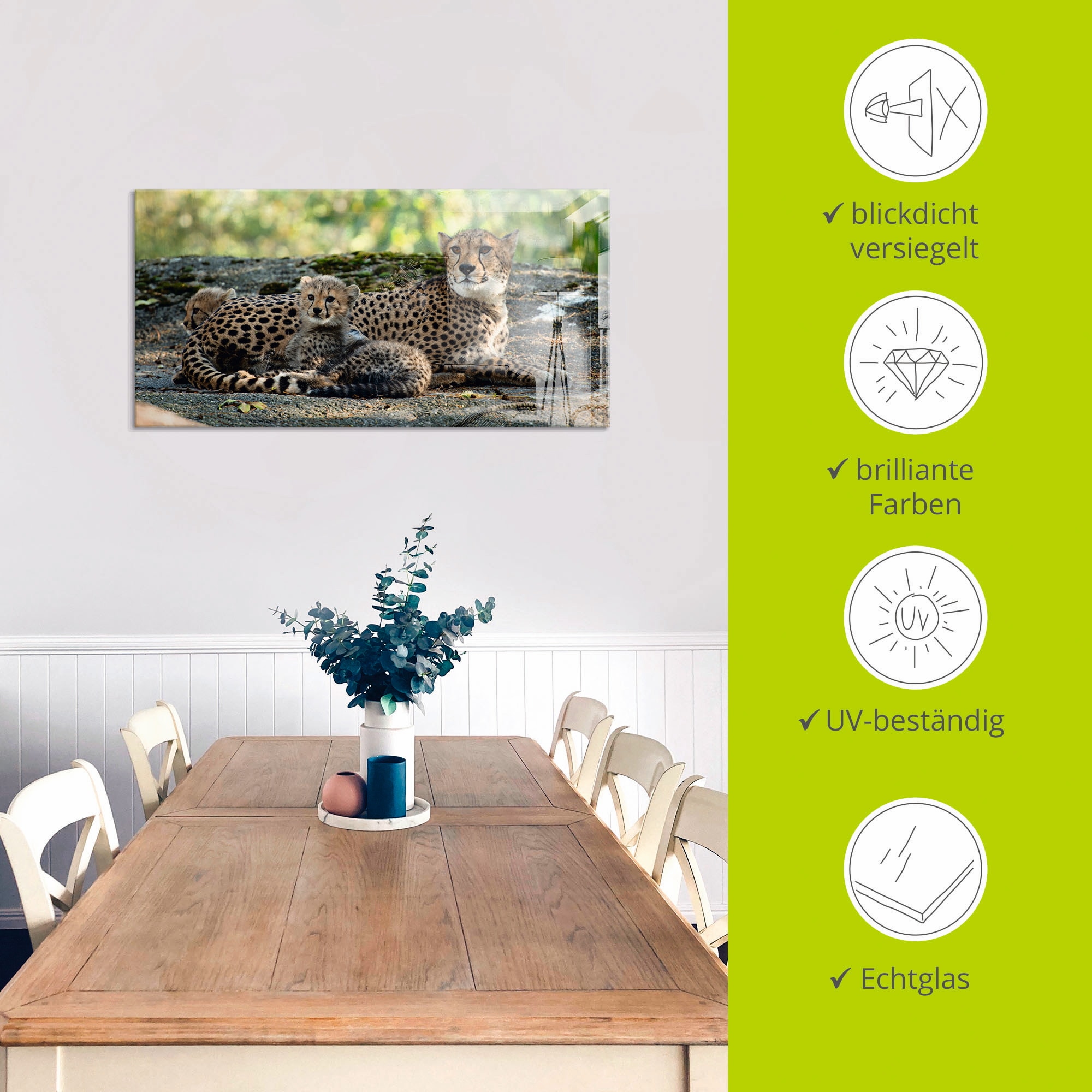 Artland Glasbild »Gepard 2«, Wildtiere, (1 St.), in verschiedenen Größen