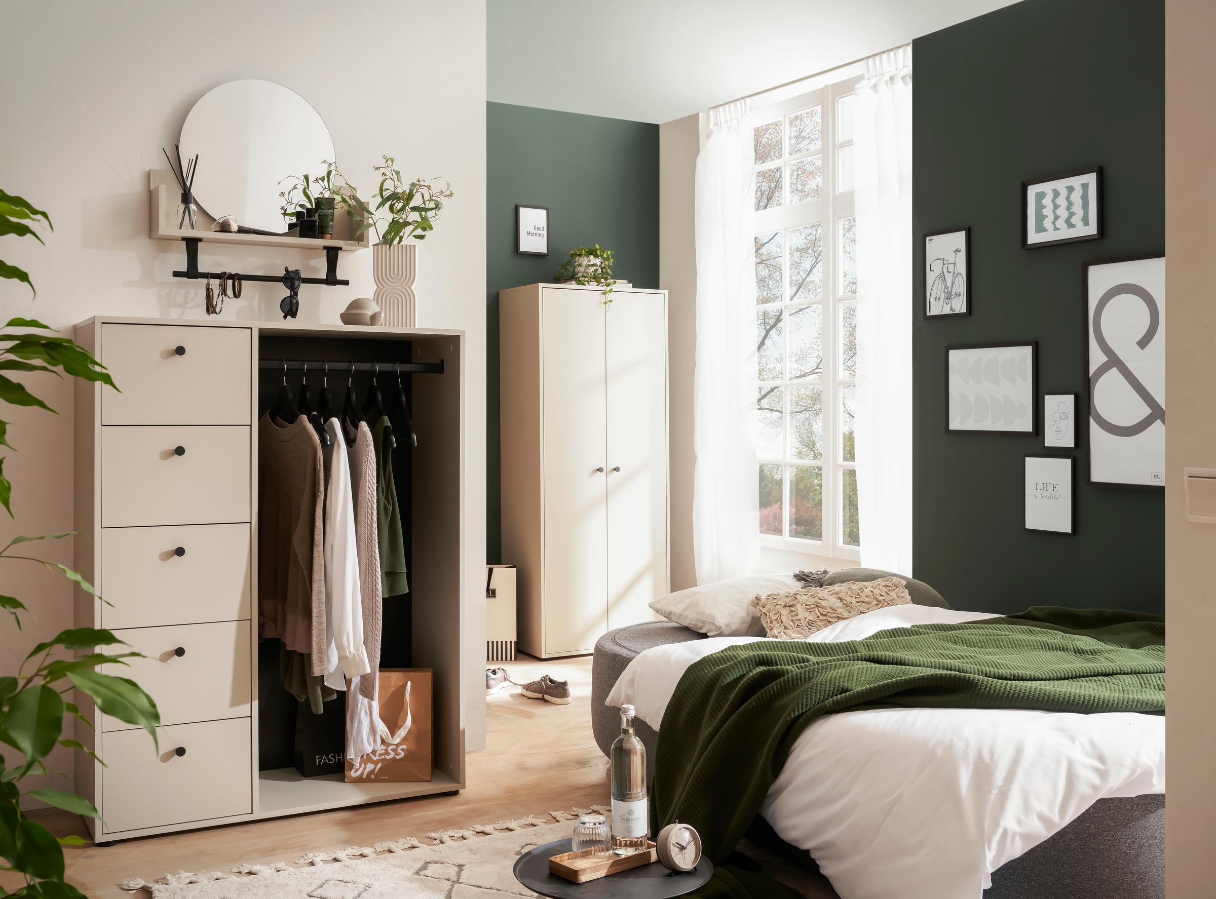 welltime Kleiderschrank "Lovund, Breite 98 cm", Mit 5 Schubladen und Kleide günstig online kaufen