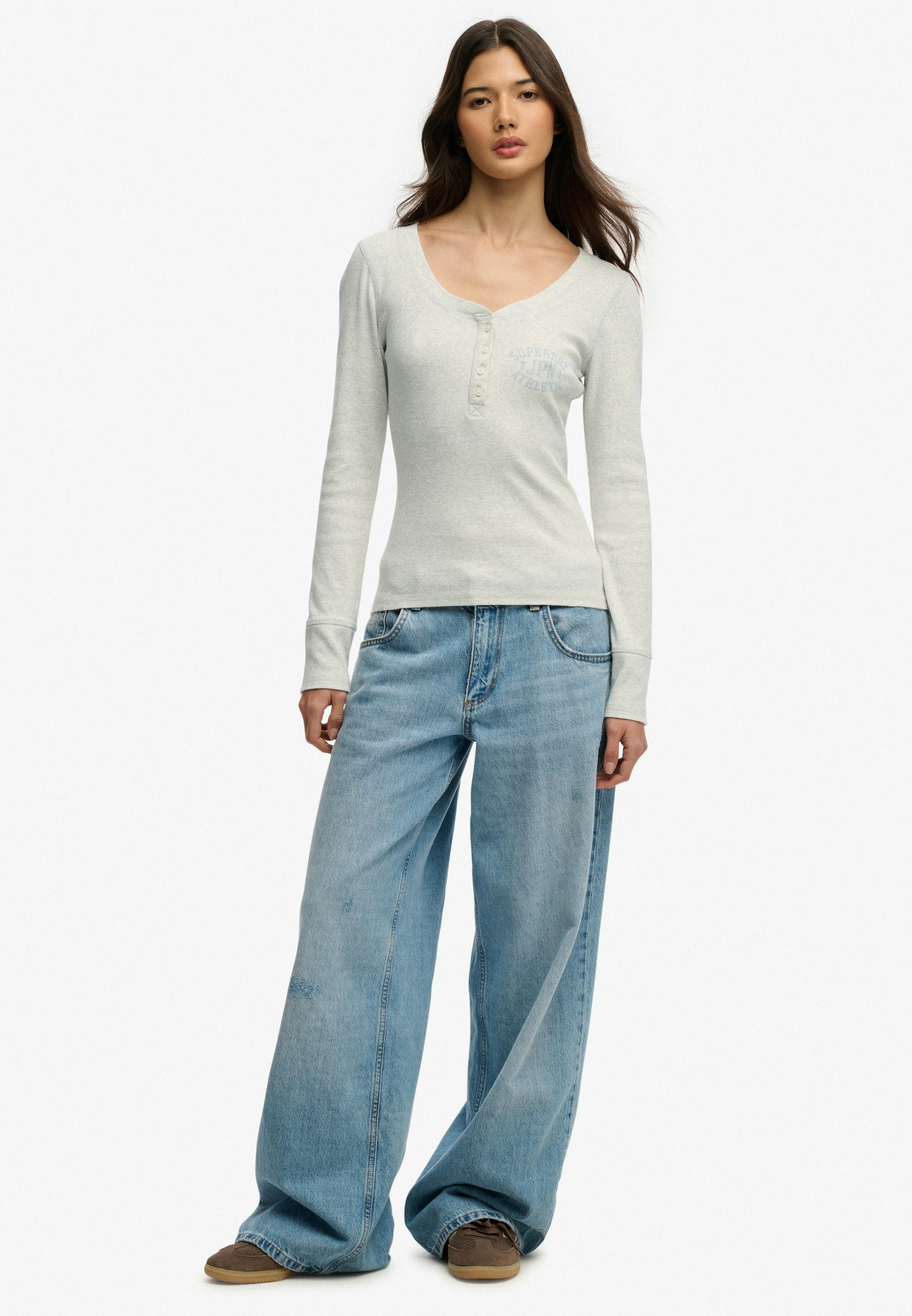 Superdry Langarmshirt »ATHLETIC BUTTON DOWN LS TOP« Baumwolle, skinny fit