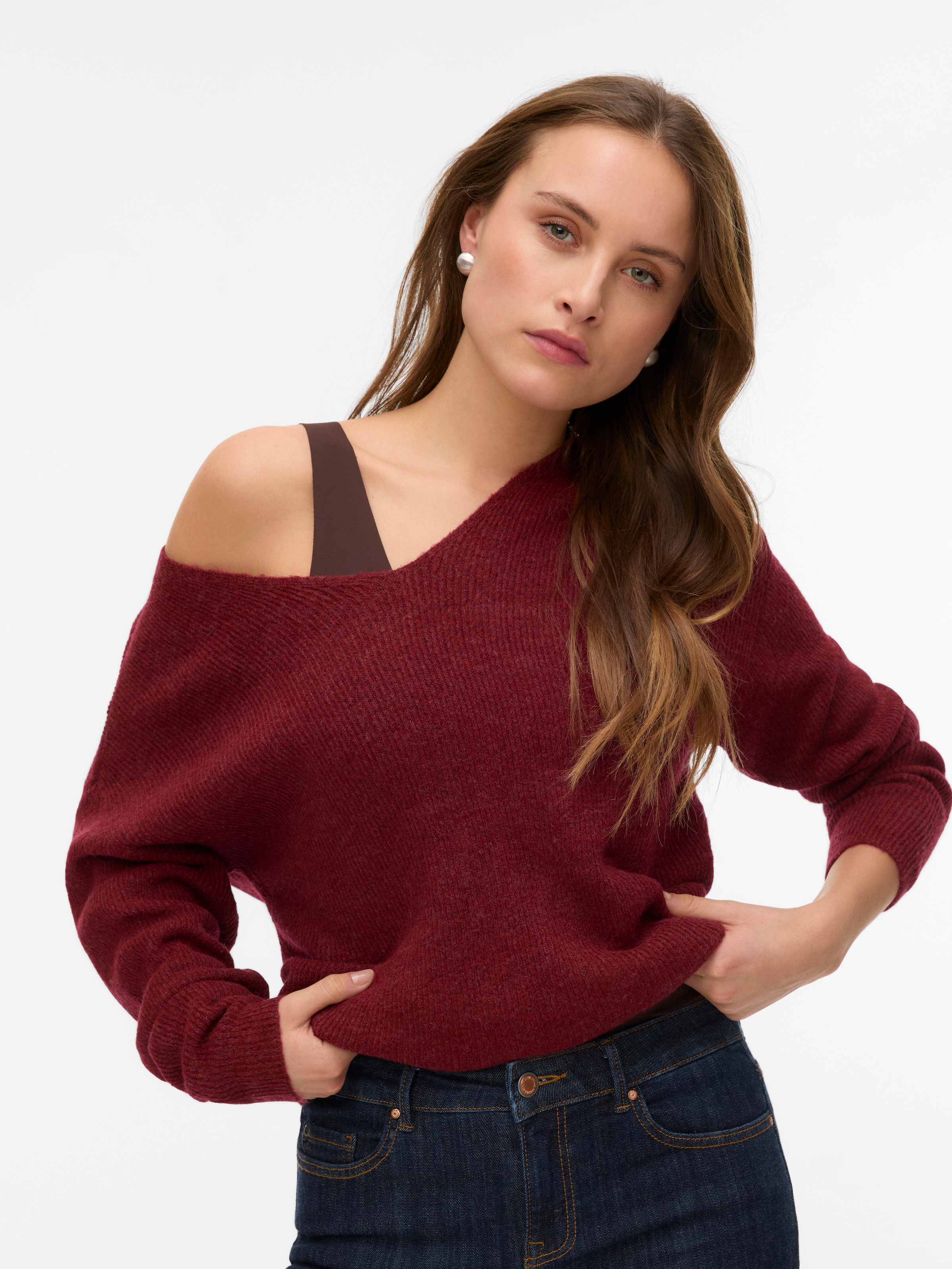 Vero Moda V-Ausschnitt-Pullover »VMCREWLEFILE LS V-NECK BLOUSE NOOS«
