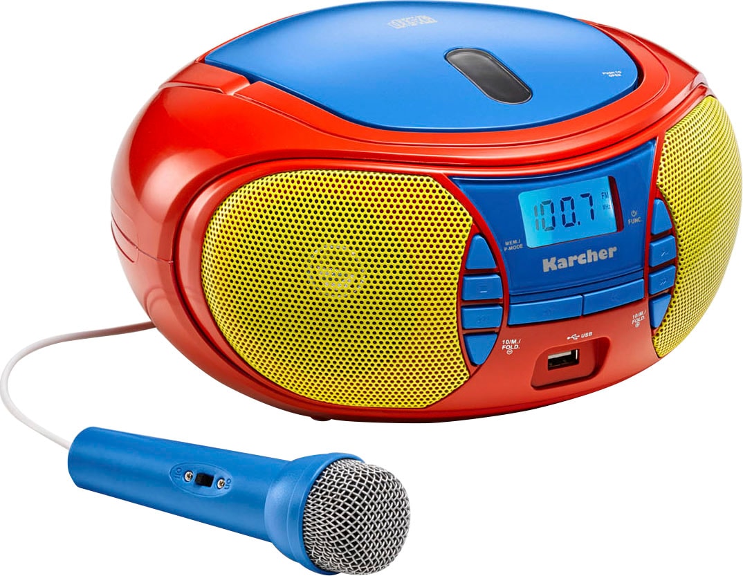 Karcher Boombox »RR 5026«, (FM-Tuner-UKW mit RDS 2,4 W), CD-Player, USB Anschluss für MP3-Wiedergabe, Kopfhöreranschluss