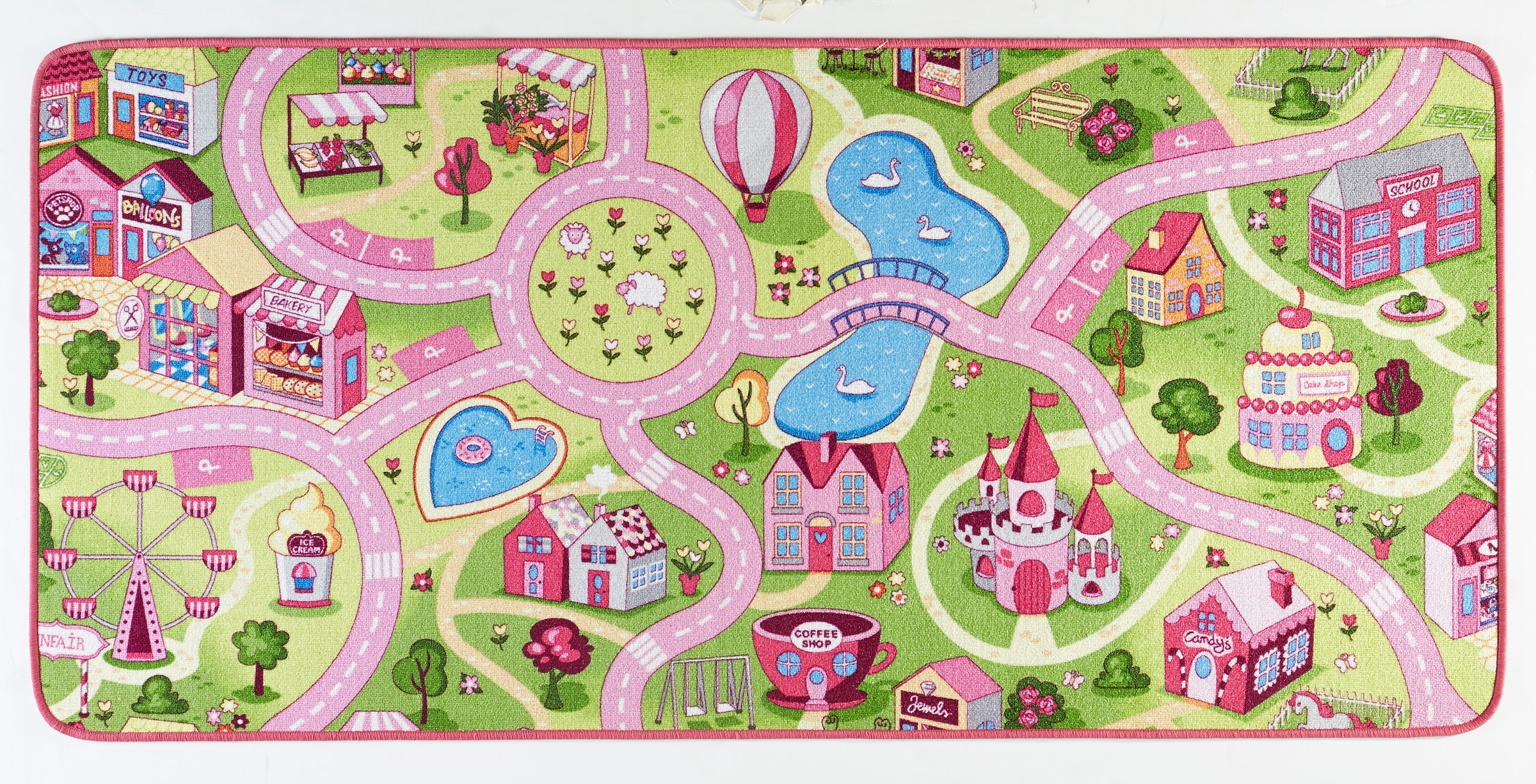 HANSE Home Kinderteppich "Sweettown", rechteckig, 7 mm Höhe, Kurzflor, Straßen-Spielteppich, Spielunterlage, Kinderzimme