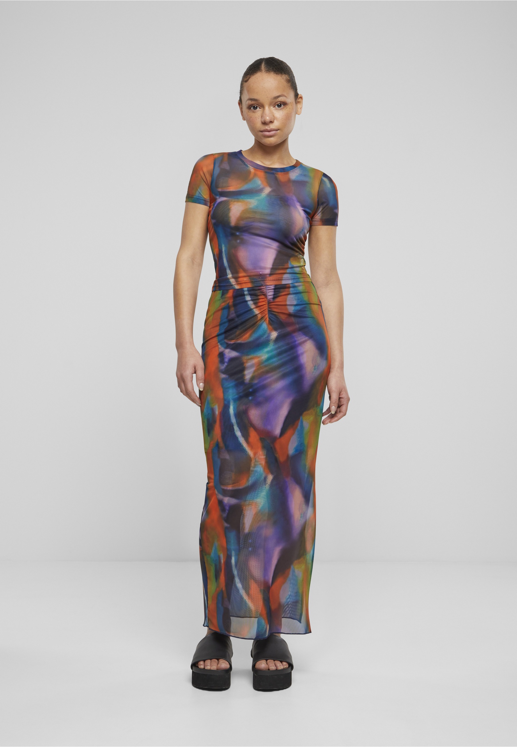 URBAN CLASSICS Sommerrock »Urban Classics Damen Ladies AOP Mesh Tube Skirt« 1 Stk.