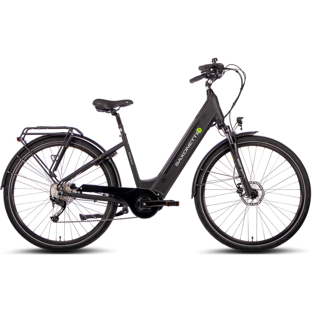 SAXONETTE E-Bike »Deluxe Sport (Wave)«, 9 Gang, Shimano, Alivio, Mittelmotor 250 W