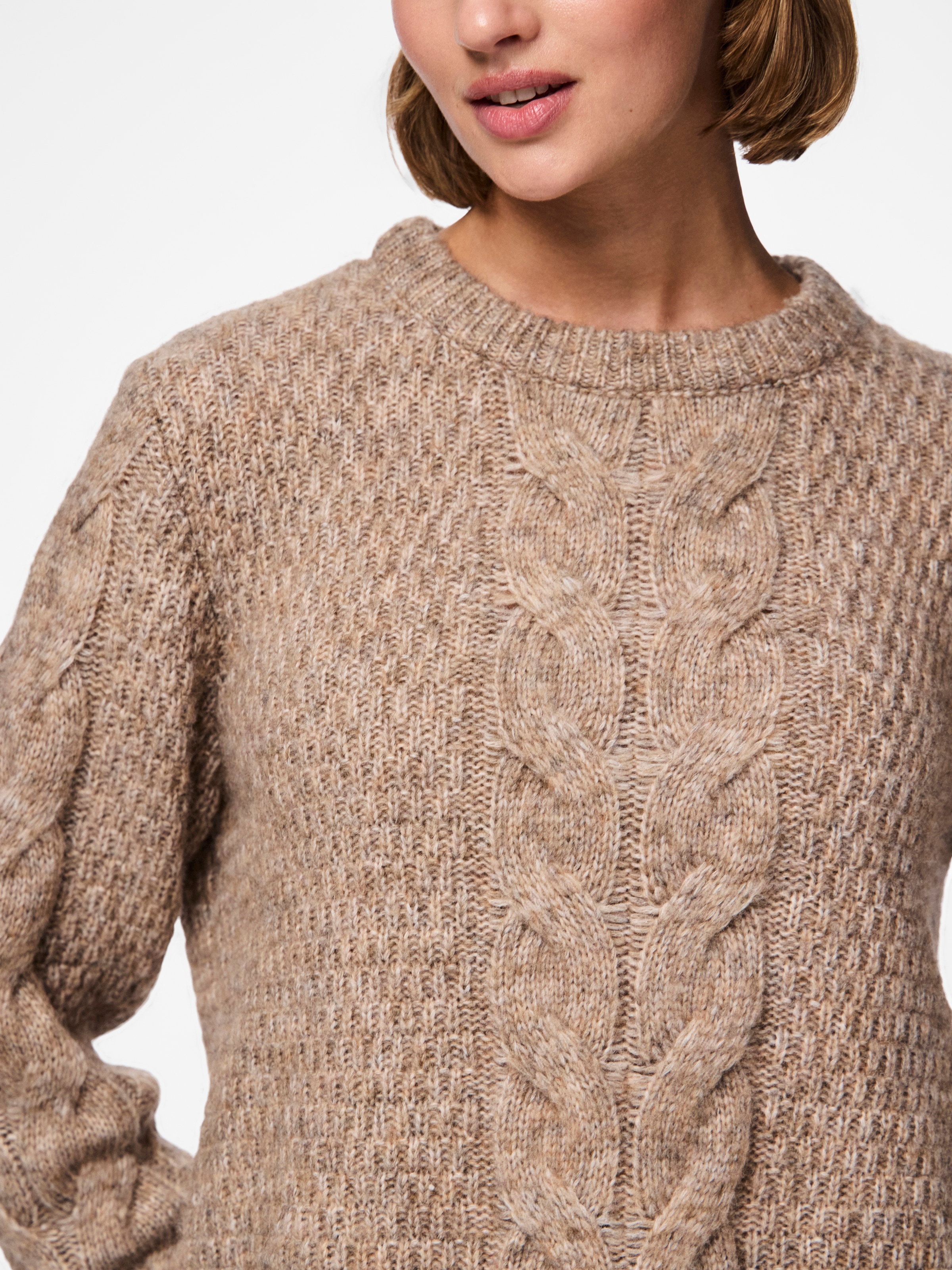 pieces Strickpullover »PCNINA LS O-NECK KNIT NOOS BC«
