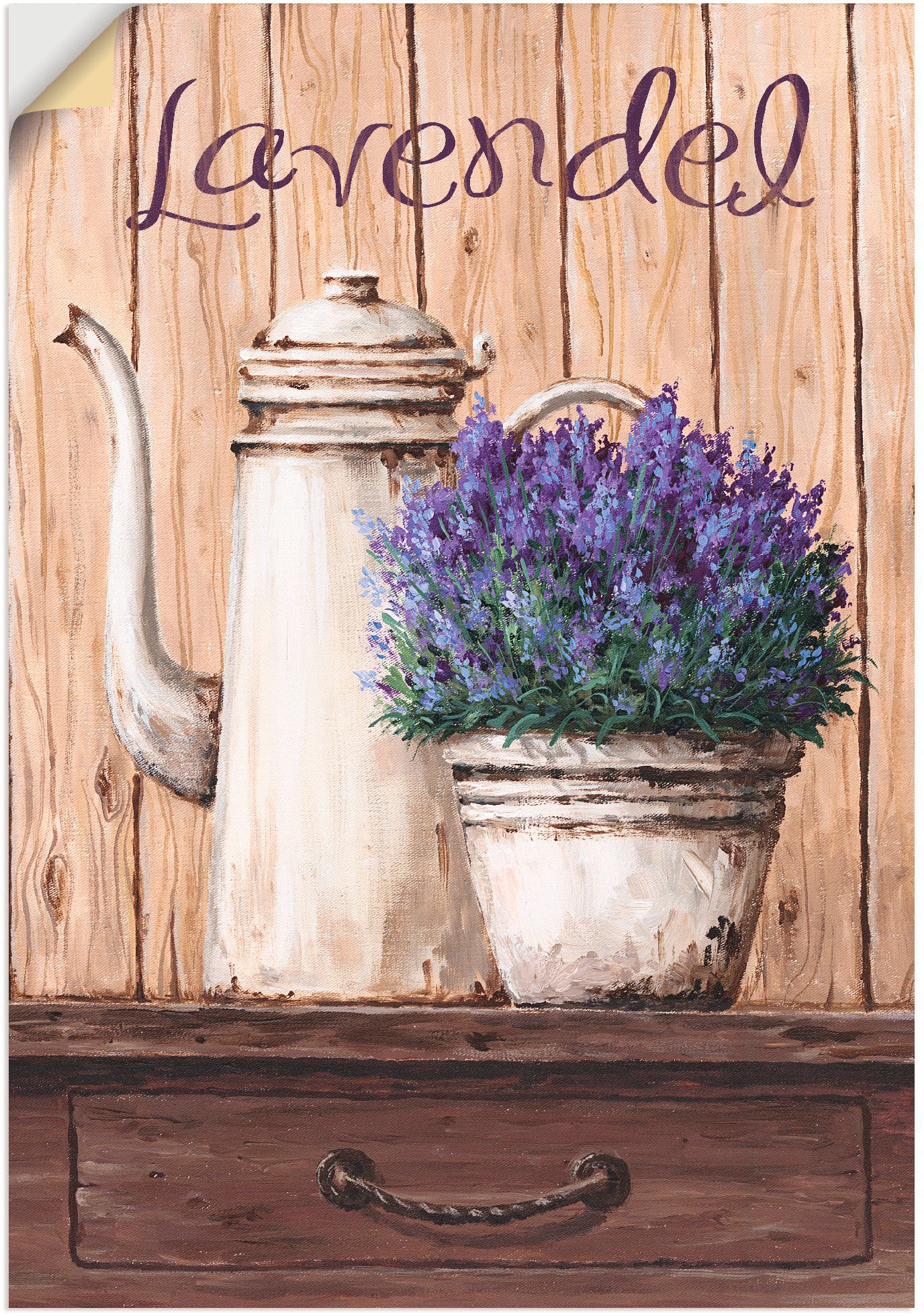 Wandbild »Lavendel«, Vasen & Töpfe, (1 St.), als Leinwandbild, Wandaufkleber in...
