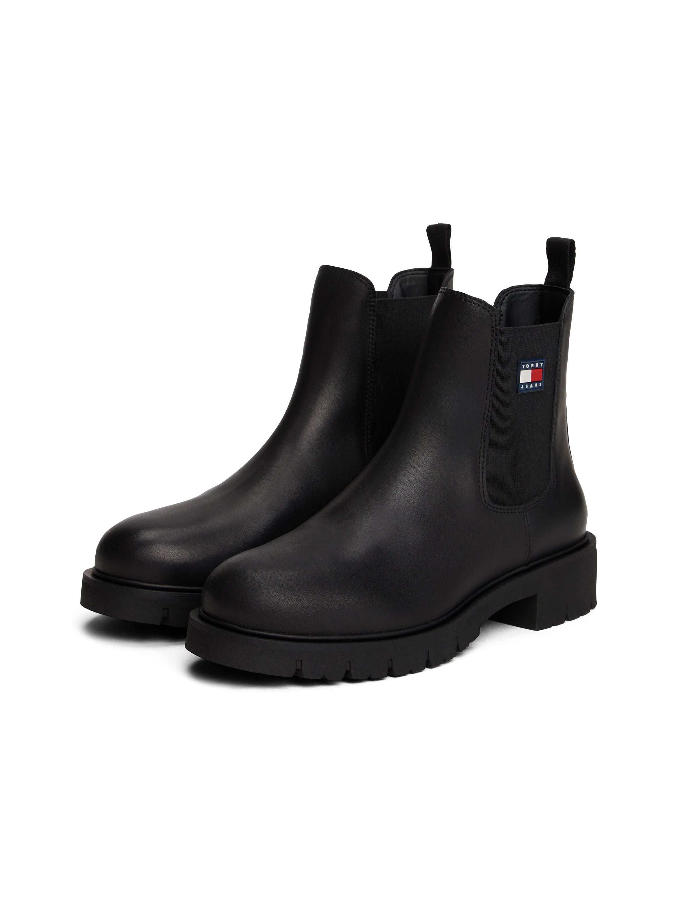 Tommy Jeans Chelseaboots "TJW CHELSEA LEATHER BOOT", Blockabsatz, Schlupfbo günstig online kaufen