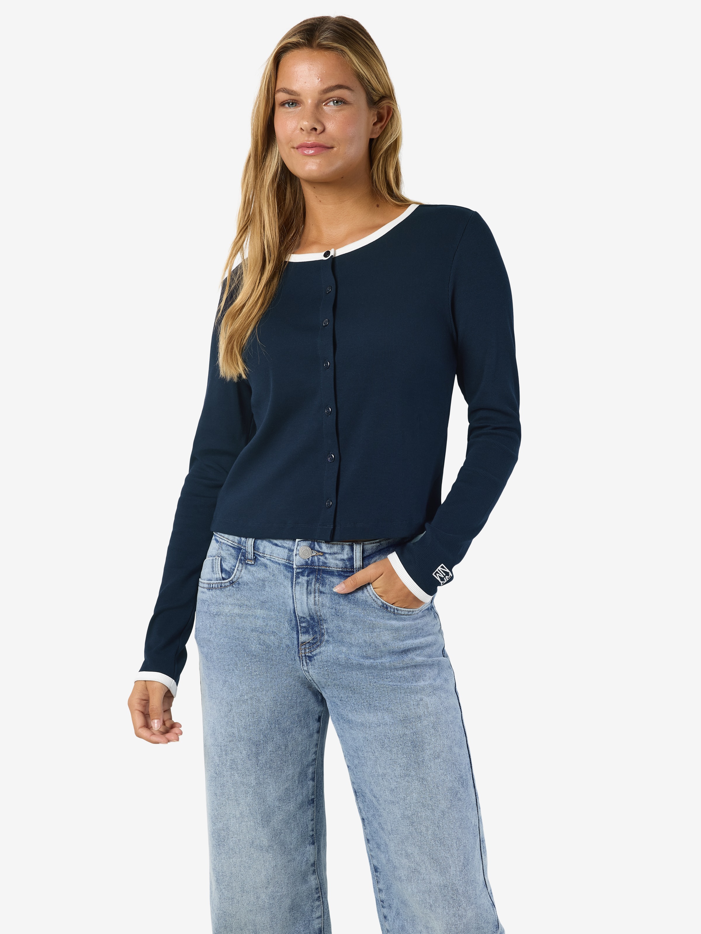 Noisy may Strickjacke "NMJUDY L/S CONTRAST CARDIGAN JRSFWD NOOS" günstig online kaufen