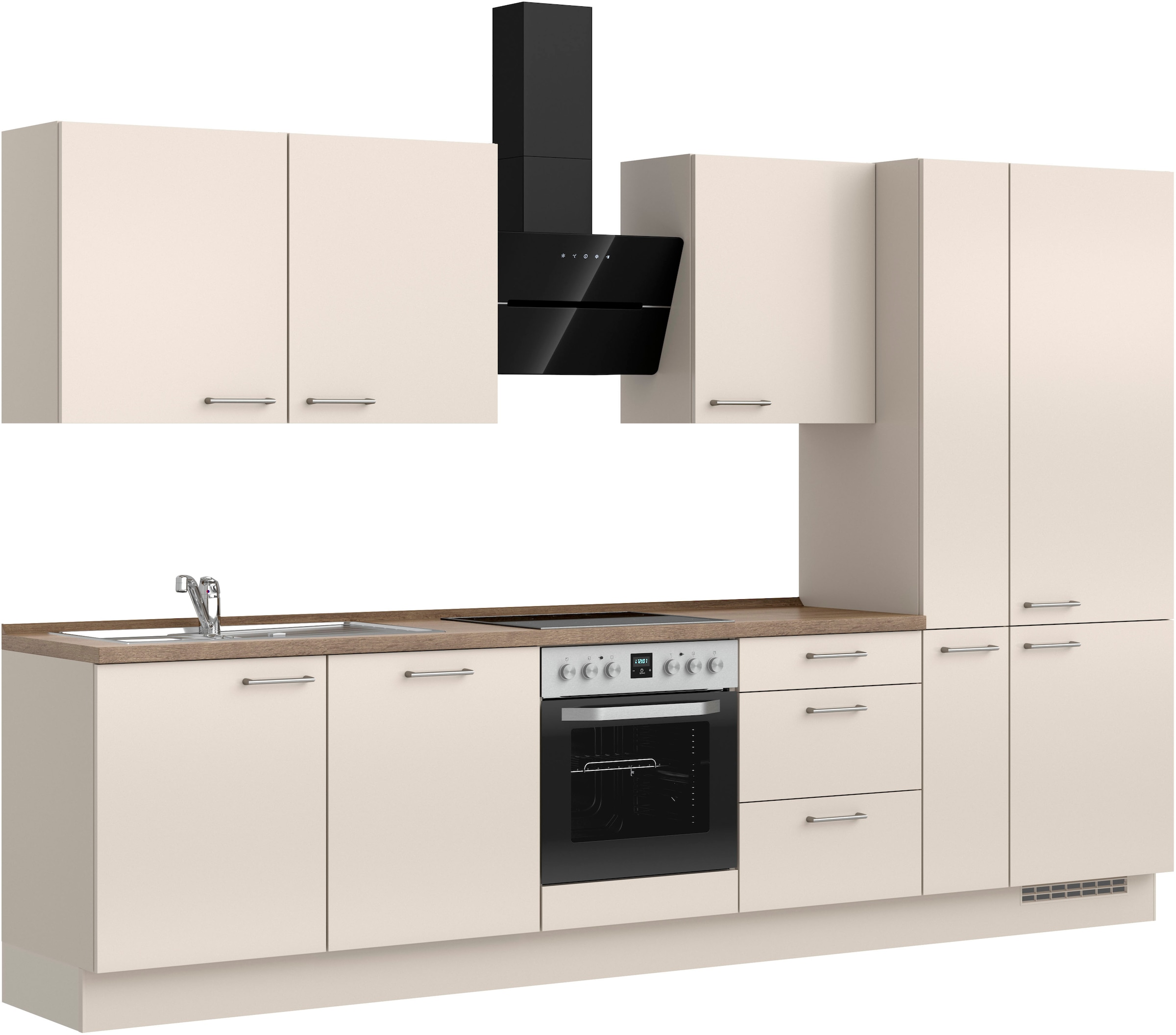 nobilia® Küchenzeile »"Laser II"«, vormontiert, Ausrichtung wählbar, Breite 330 cm, wahlw. mit E-Geräten