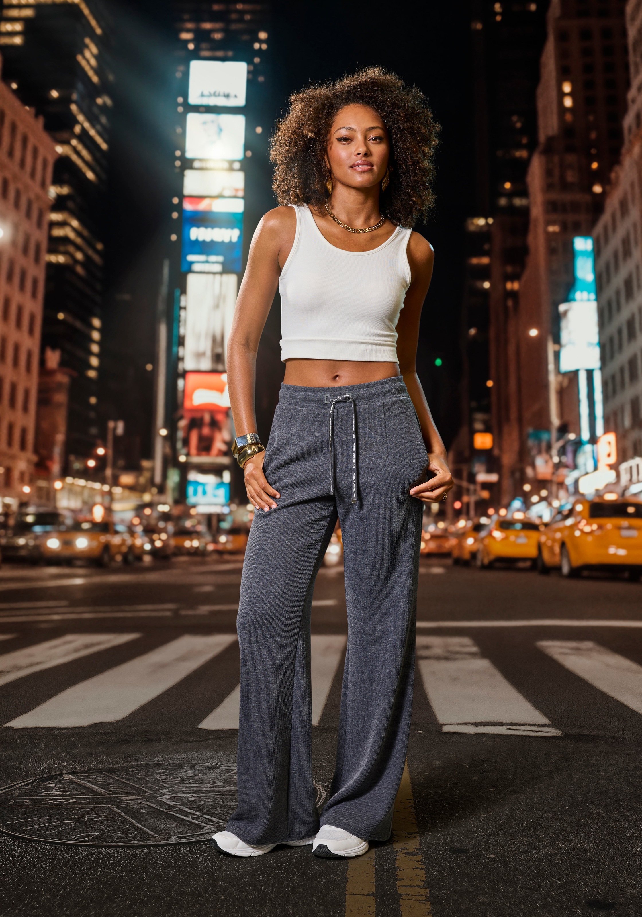 Thumbnail - French Connection Loungepants in gerippter Strickoptik