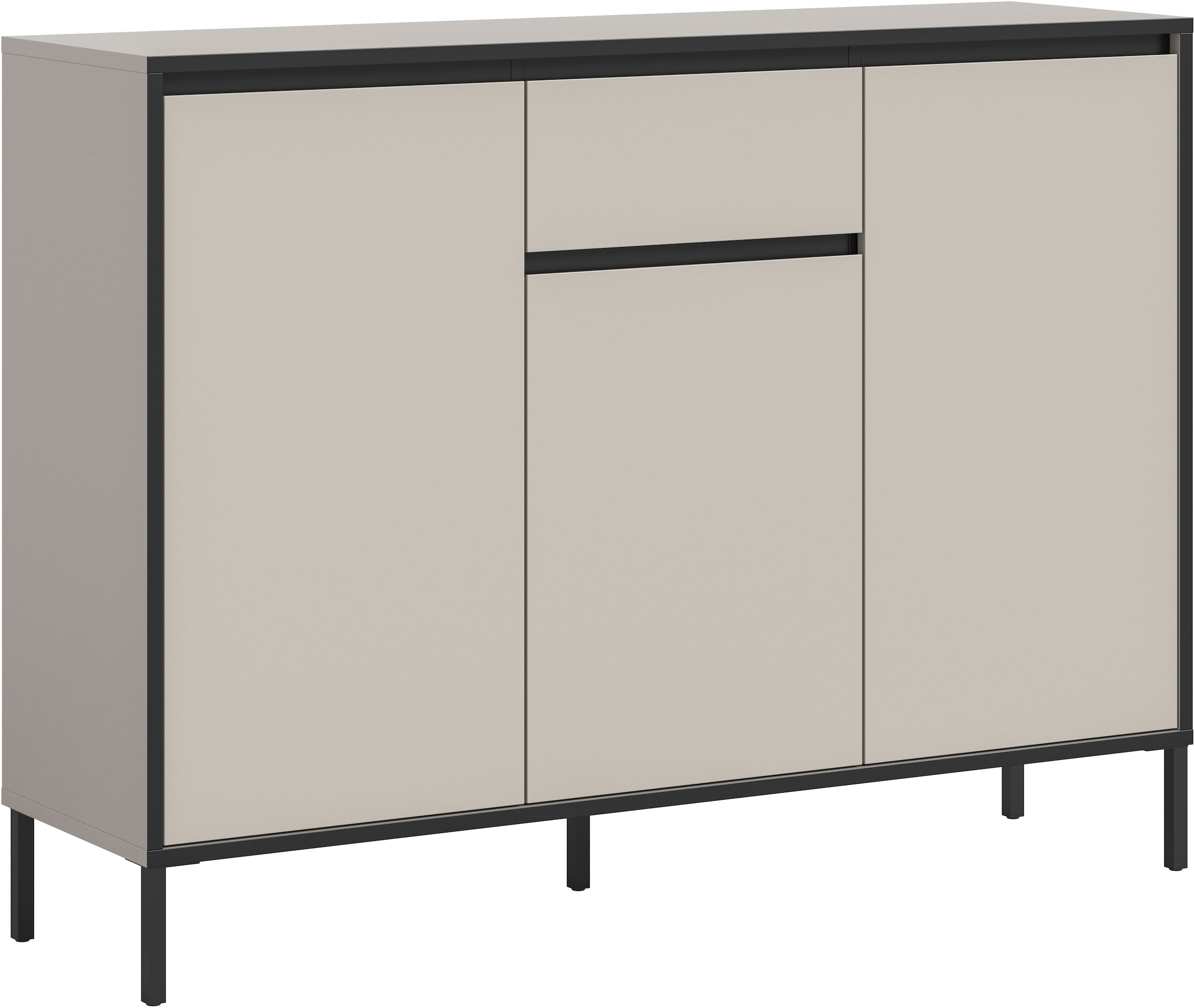 INOSIGN Sideboard "NORT, Höhe: 101cm, mit Metall Stabfuß, 3 Türen, 1 Schubk günstig online kaufen