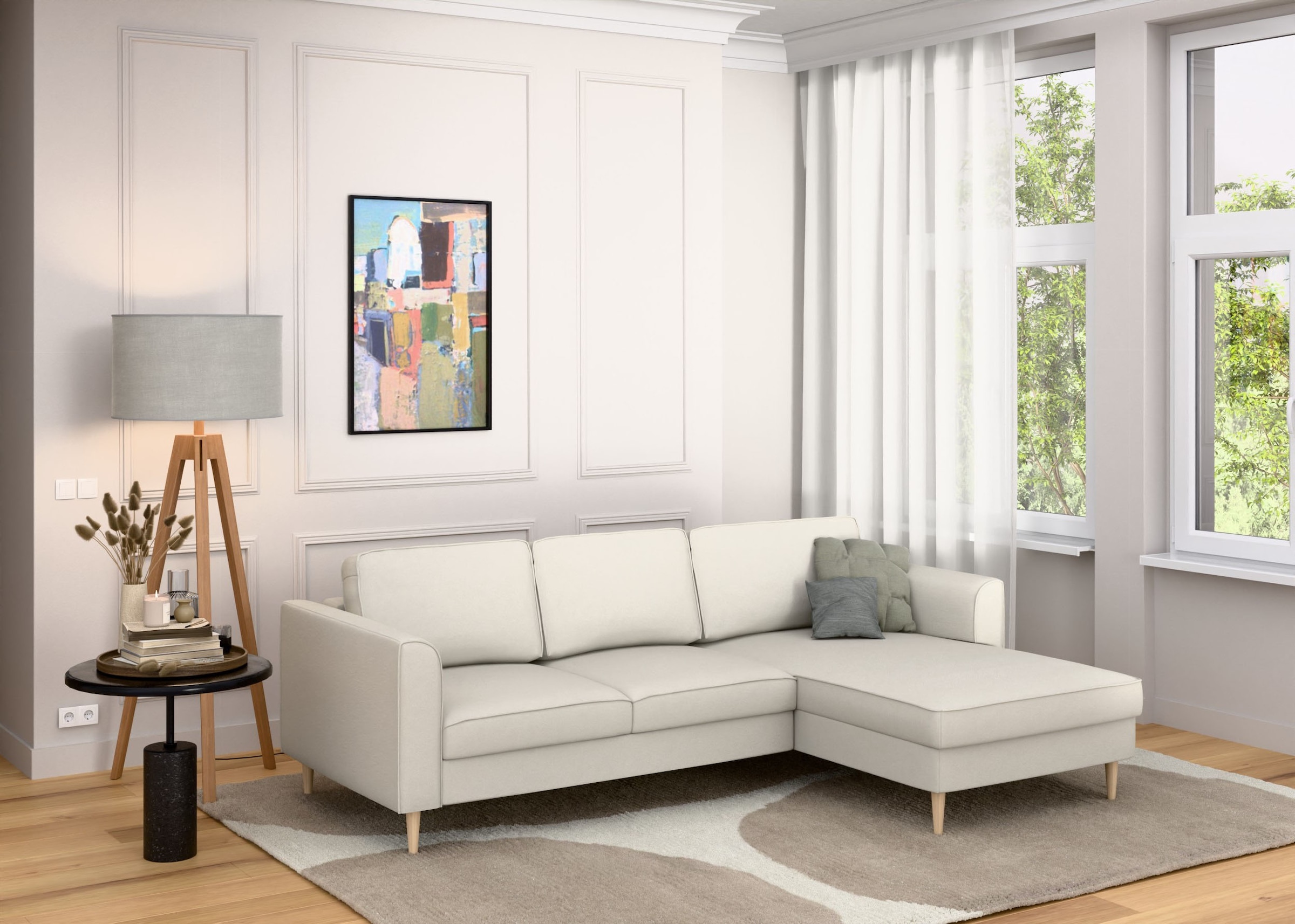 Home affaire Ecksofa "Booster, whlw. mit Schlaffunktion & Bettkasten, Fuß B günstig online kaufen