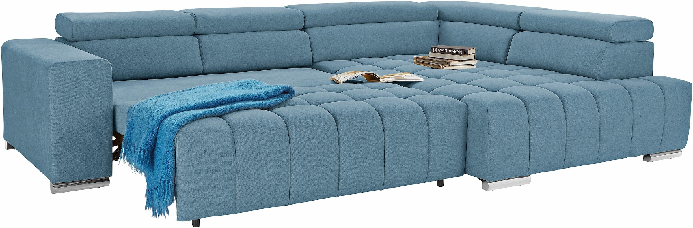 exxpo - sofa fashion Ecksofa "Elias, aktuelle Kreuzsteppung im Sitz, bequem günstig online kaufen