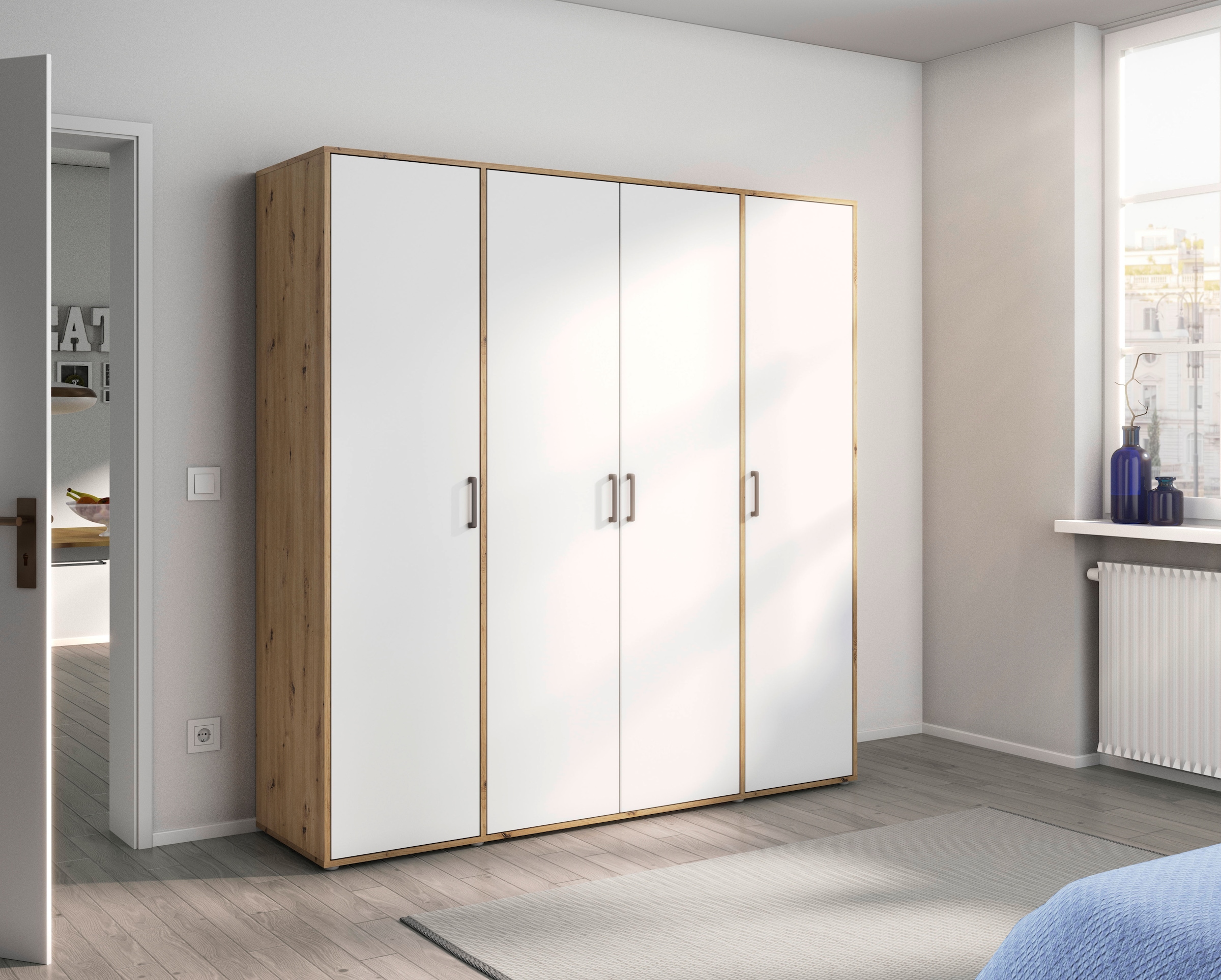 rauch Kleiderschrank »VOYAGER Otto´s Choice Garderobe Wäscheschrank TOPSELLER Schlafzimmer«, (in 3 verschiedenen Ausstattungen BASIC/CLASSIC/PREMIUM), Schrank mit modernen Griffen in viel Stauraum MADE IN GERMANY