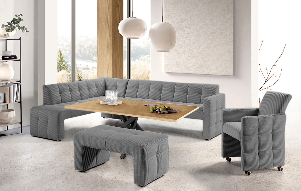 exxpo - sofa fashion Essbank »Barista, bequem und elegant, hohe Bodenfreiheit«, Eckbank Barista bequem und elegant, hochwertige Detailverarbeitung