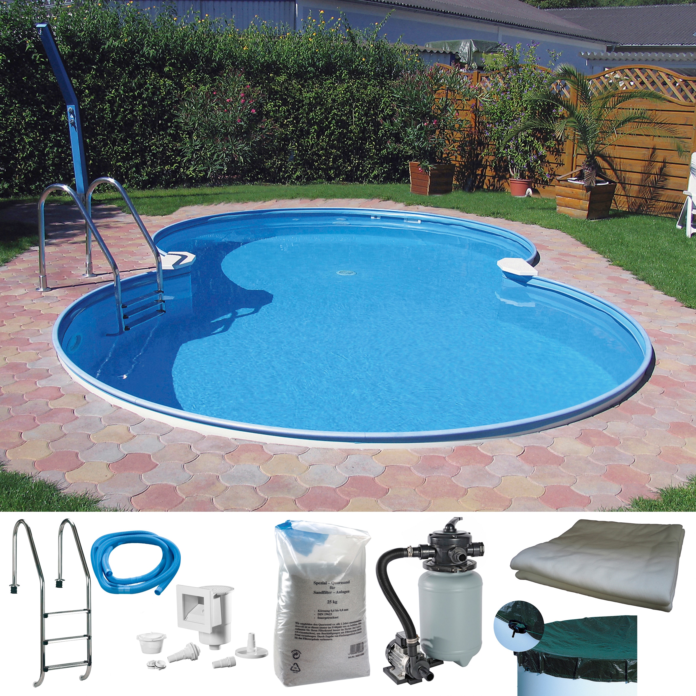 my POOL BWT Achtformpool "BALI" in verschiedenen Größen und umfangreichem Zubehör