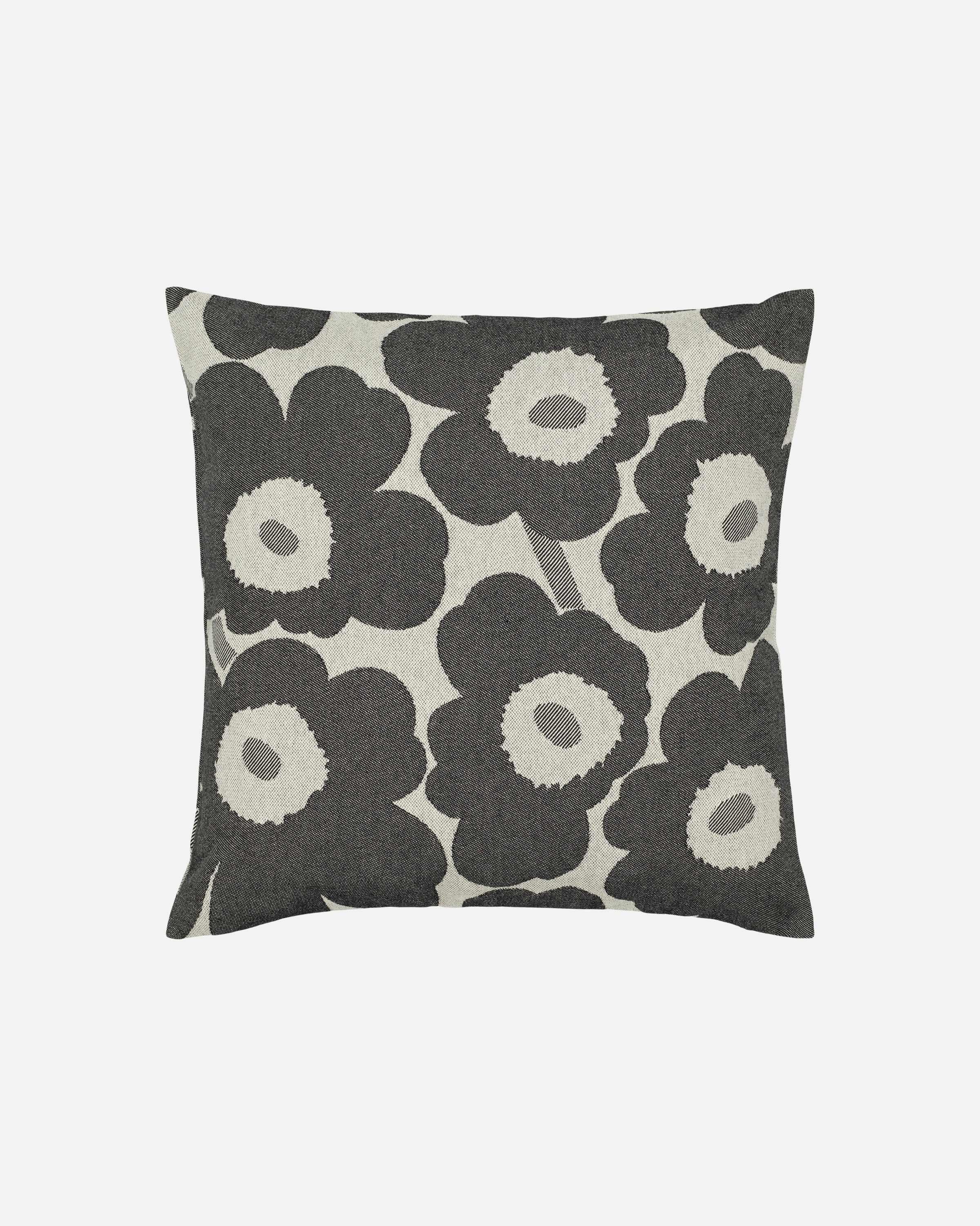 "Dekokissen MARIMEKKO ""PIENI UNIKKO"", grau (off, weiß, anthrazit, bedruckt), B:47cm L:47cm, Baumwolle, Dekokissen_Sitzkissen_Kissenhüllen, 47x47 cm"