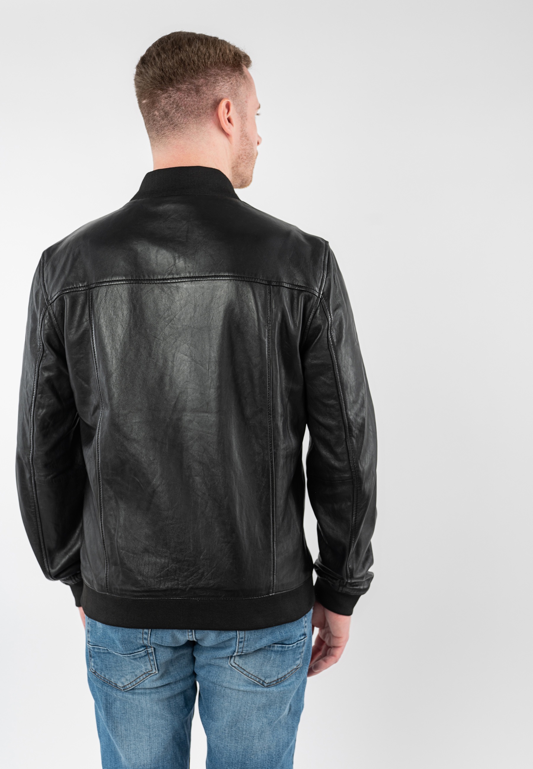 Mauritius Lederjacke "MMTorino" im Bomberjacken-Stil mit geripptem Kragen günstig online kaufen