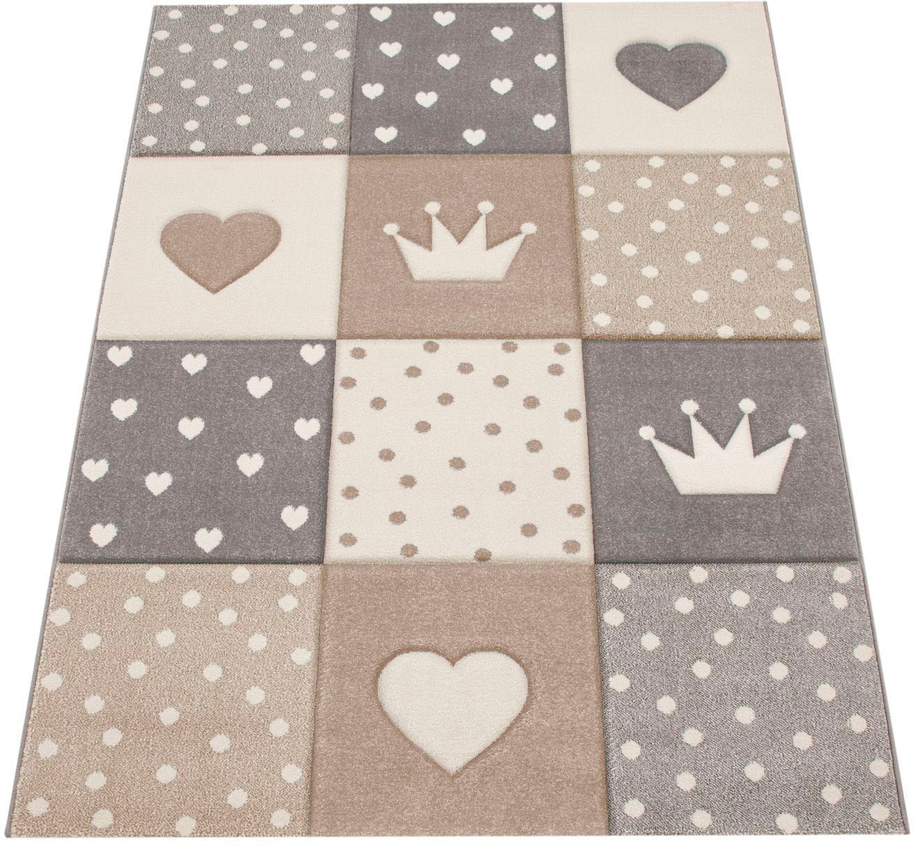 Paco Home Kinderteppich "Cosmo 339" rechteckig 16 mm Höhe Kurzflor, Pastell günstig online kaufen