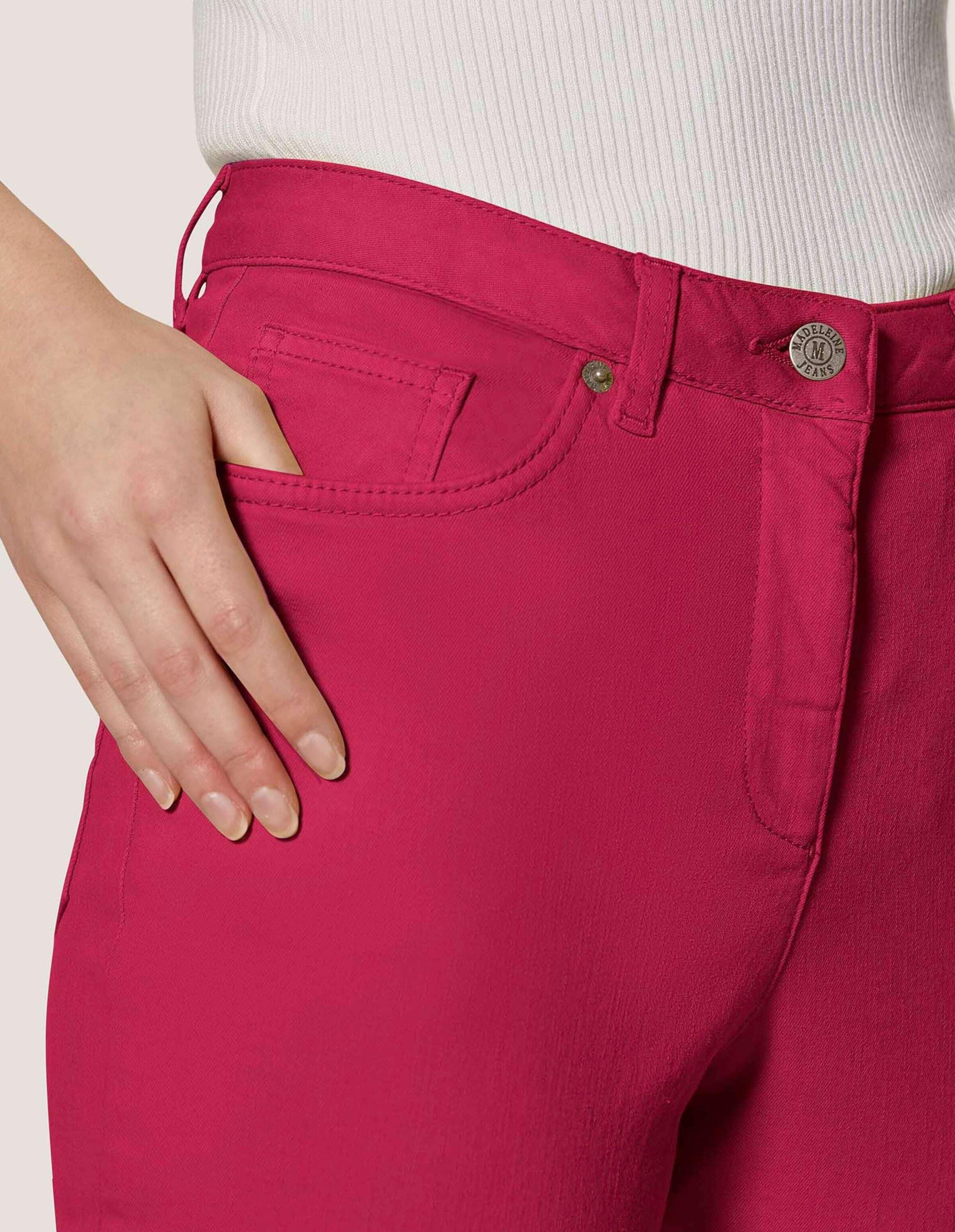 MADELEINE Regular-fit-Jeans »Jeans Mid Waist Skinny-Hose mit Fransen«