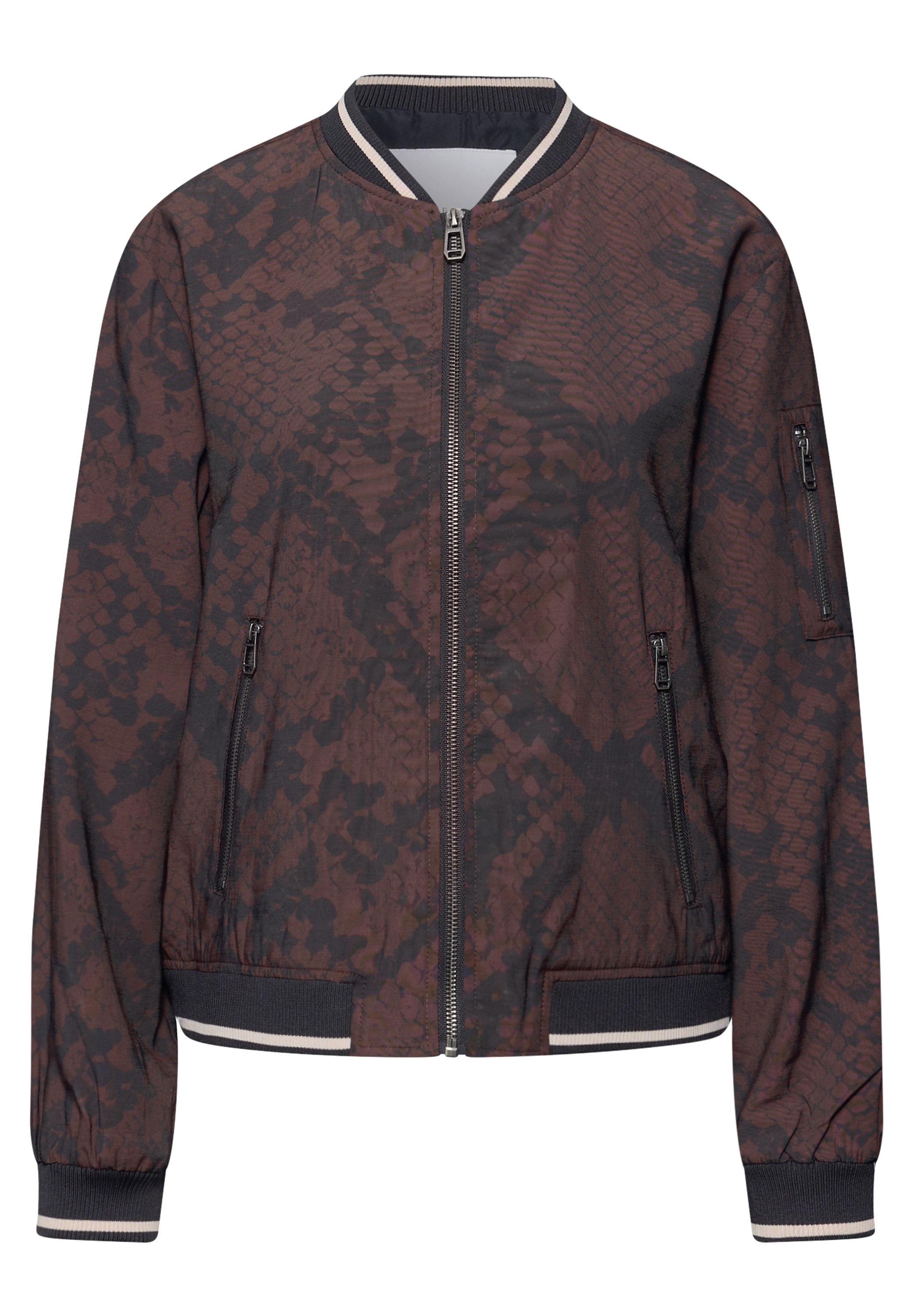 STREET ONE STUDIO Blouson ohne Kapuze Rundhalsausschnitt