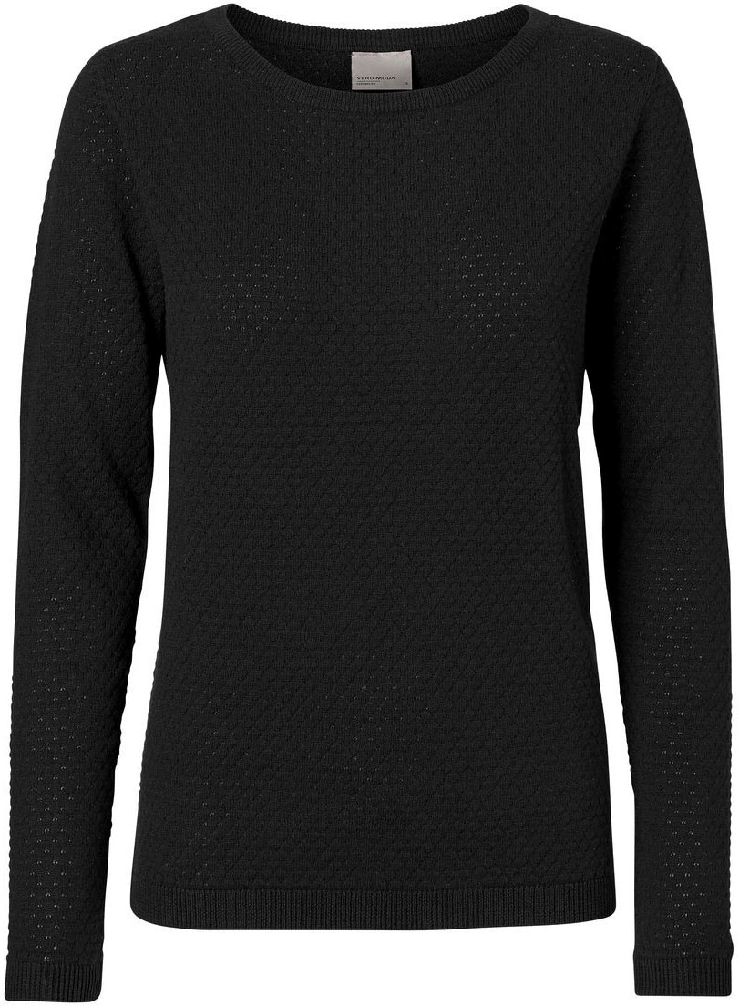 Vero Moda Rundhalspullover »VMCARE STRUCTURE LS O-NECK BLOUSE«, aus Bio-Baumwolle