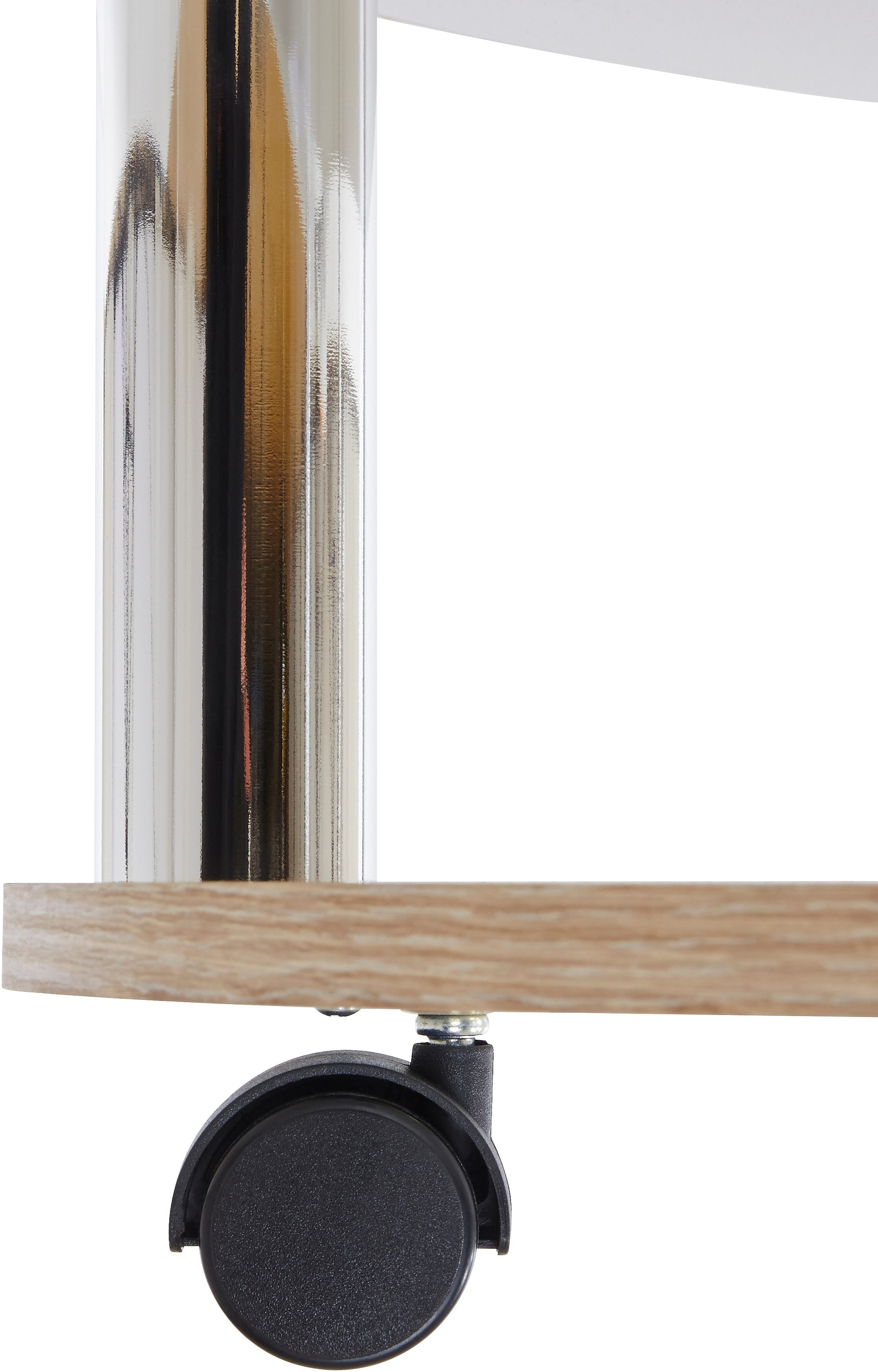 PRO Line Couchtisch, mit Glasplatte, Gestell aus Holz und Metall, Ablageboden, mit Rollen