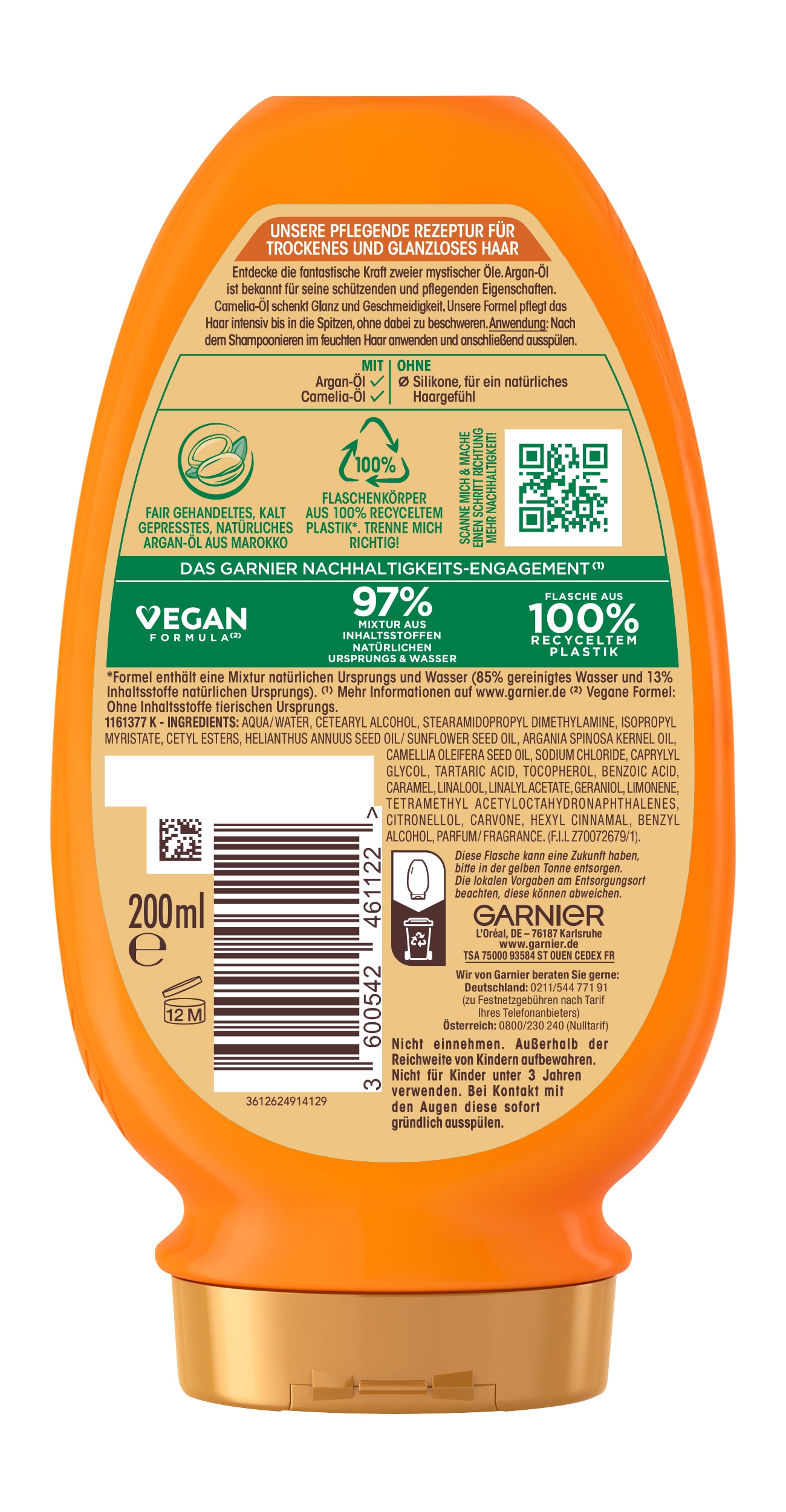 GARNIER Haarspülung »Garnier Wahre Schätze Spülung Argan & Camelia-Öl (6er Packung)«